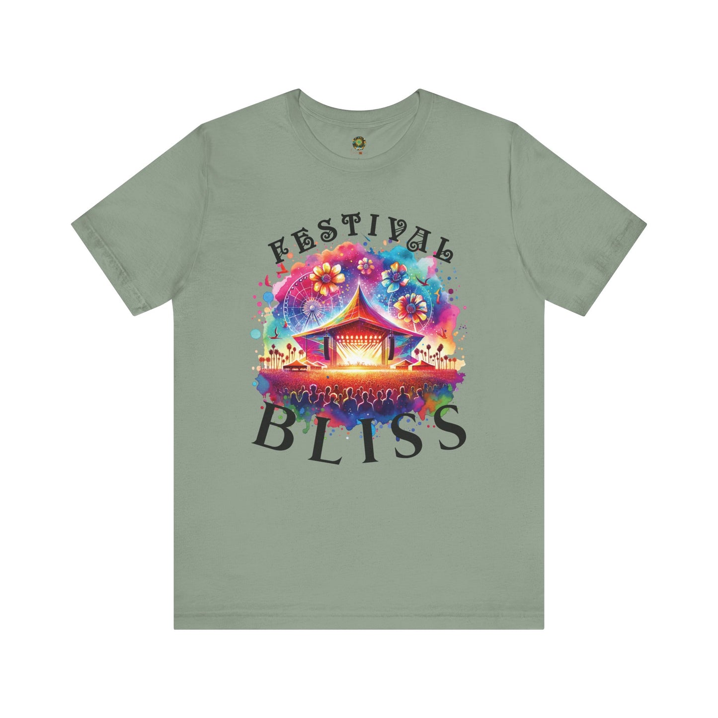 Festival Bliss T-Shirt Colorful Abstract Music Festival Tee Bohemian Desert Style Music Lover Shirt for Festivals and Concerts