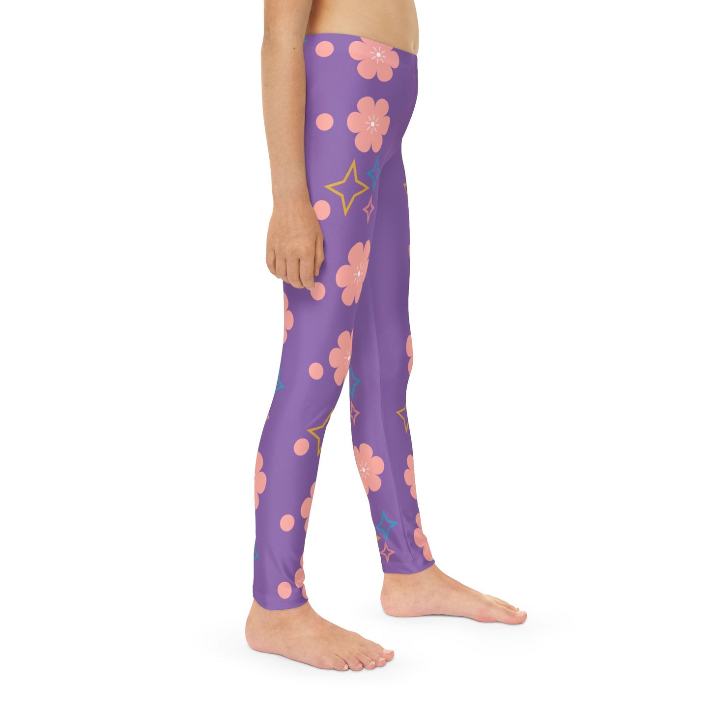 Kids All Over Print Leggings Polyester Spandex Casual Wear Trendy Floral Fashion Stretchy Bottoms