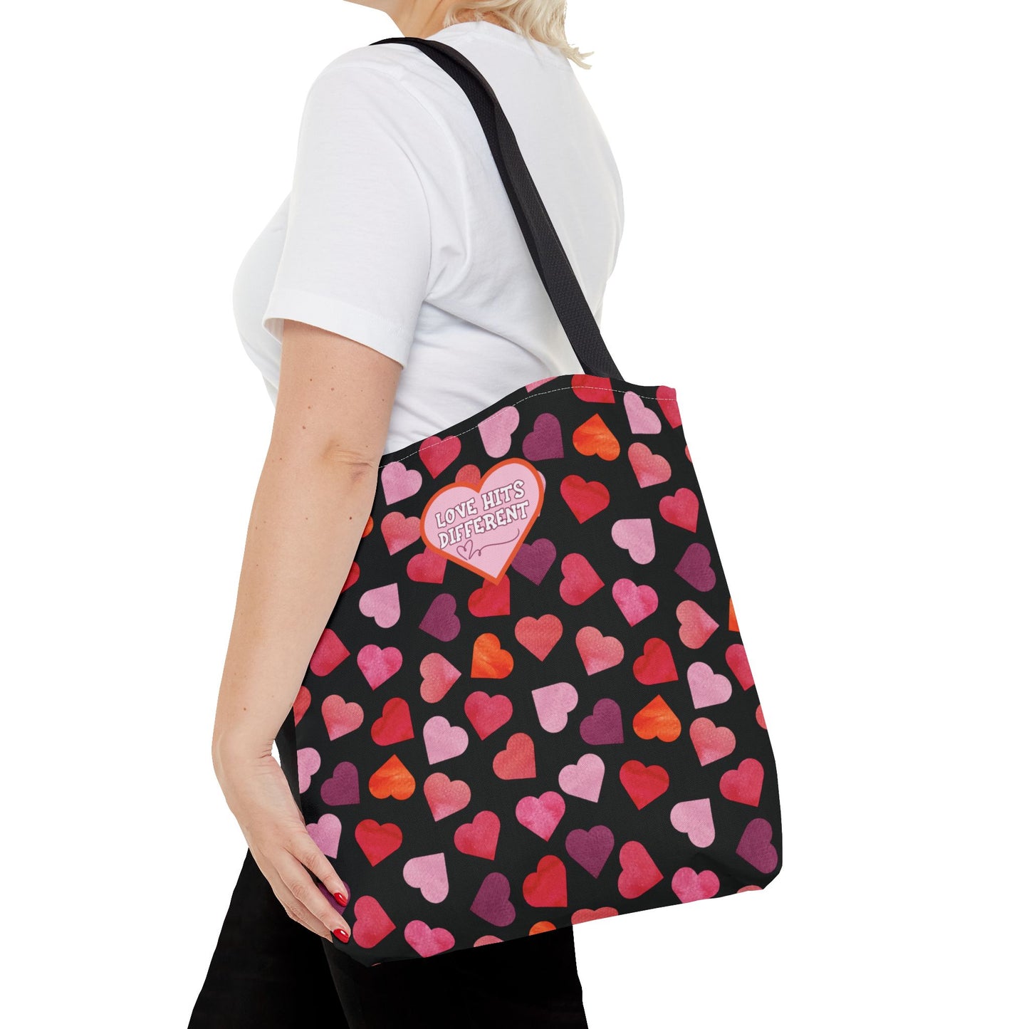 Trendy Love-Themed Reusable Valentine's Day Aesthetic Gen Z Heart Design Tote Large Storage Gift Accessory For Her Romantic and Stylish Tote Bag