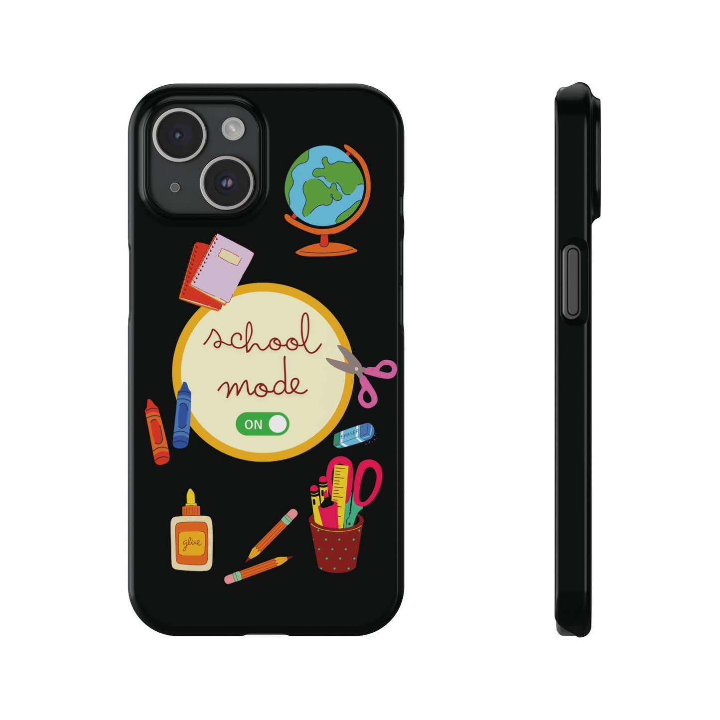 Back To School Phone Case School Mode On Black School Year Style Phone Cover Positive Attitude Trendy School Supplies Fashionable Phone Cover