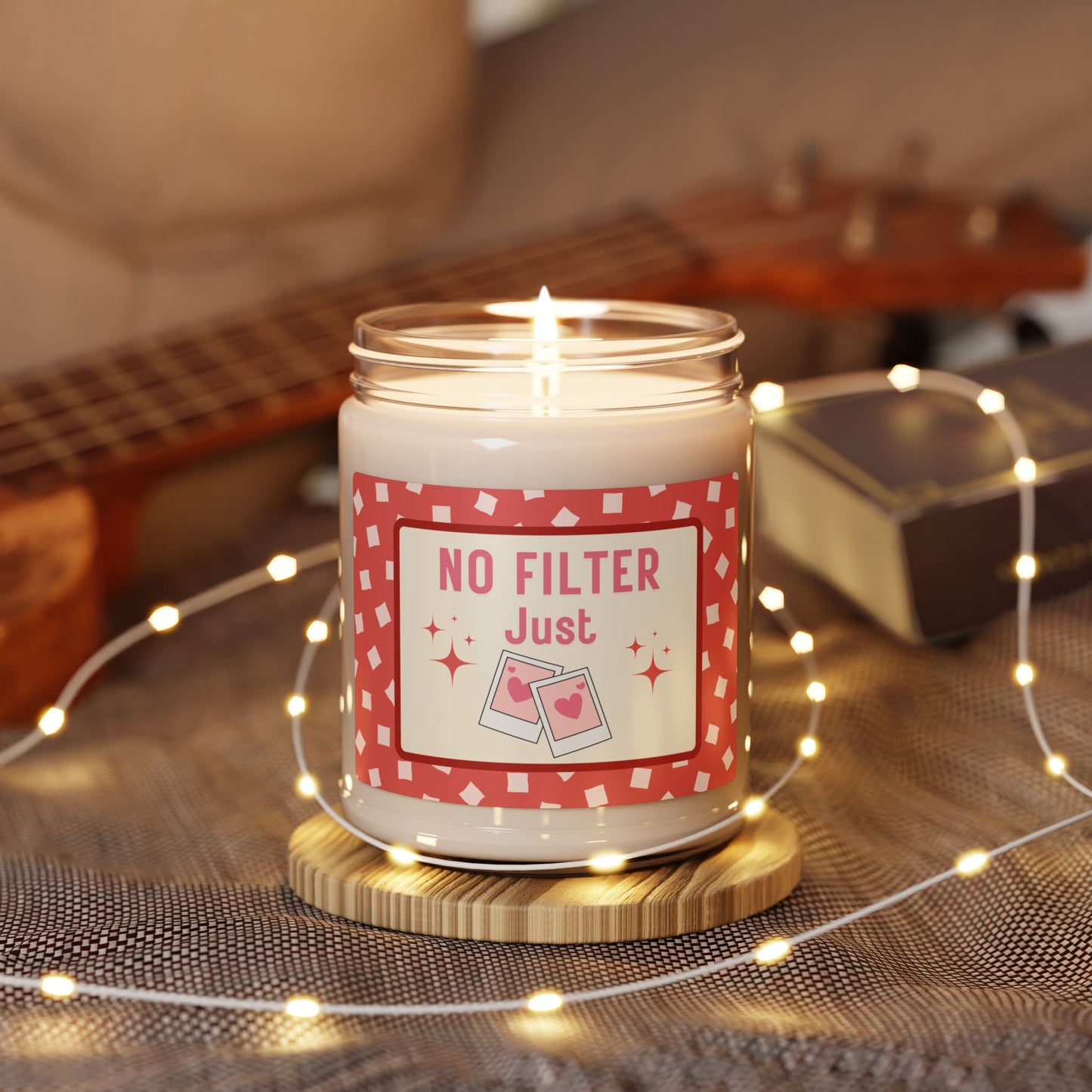 Fun Romantic Candle Gift For Partner Romantic Playful Aromatic Candle Trendy Couple's Valentine Candle Gift Geometric Pink Decorative Love Candle