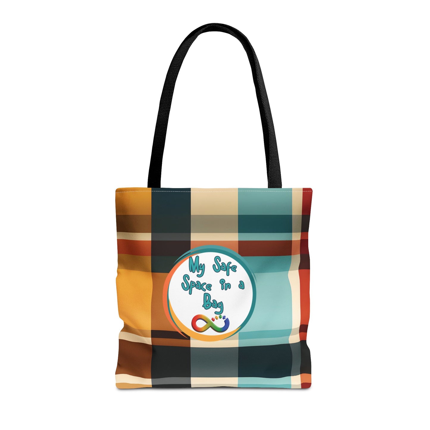 Plaid Autism Sensory Support Bag My Safe Space Neurodivergent Comfort Tote autism Awareness Schoolbag For Sensory Items Calming Essentials Therapy Bag