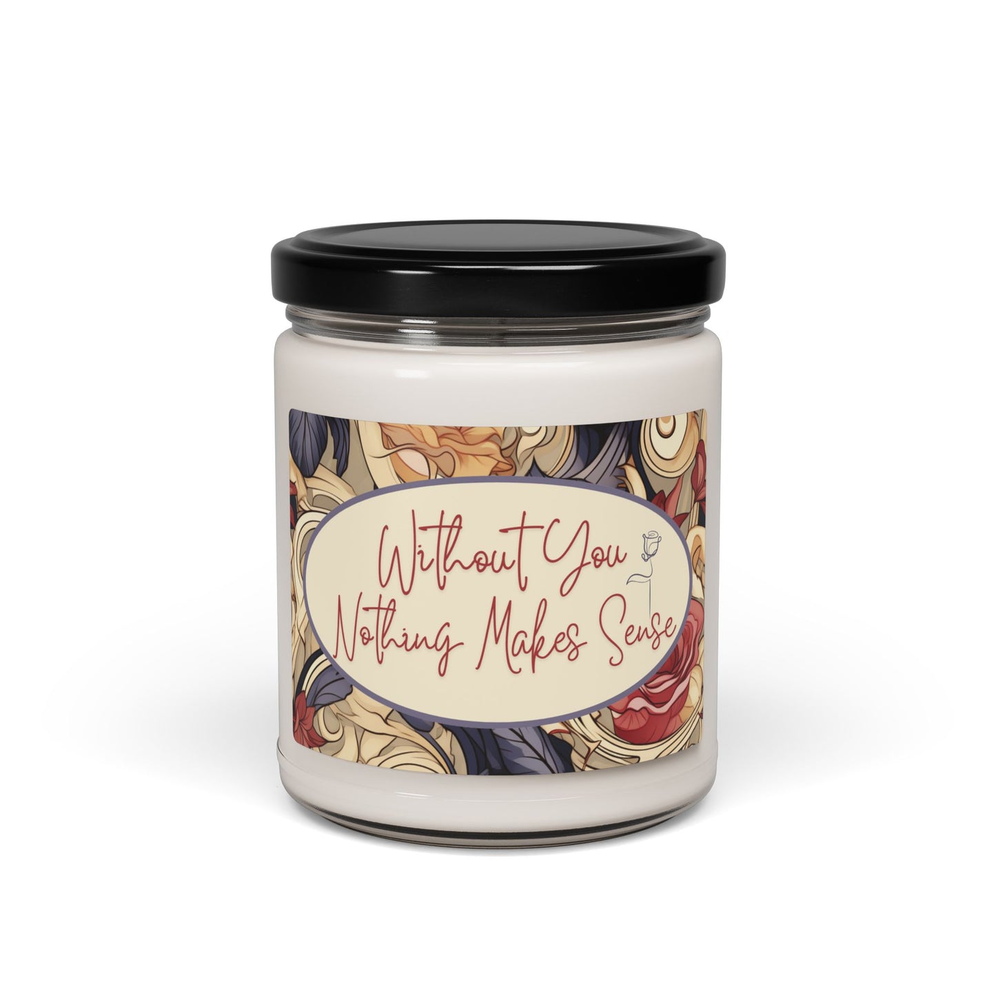 Heartfelt Expression Valentine Candle Intimate Love Keepsake Gift for Partner Red Rose Aromatic Floral Pattern Candle Accent V-Day Themed Candle