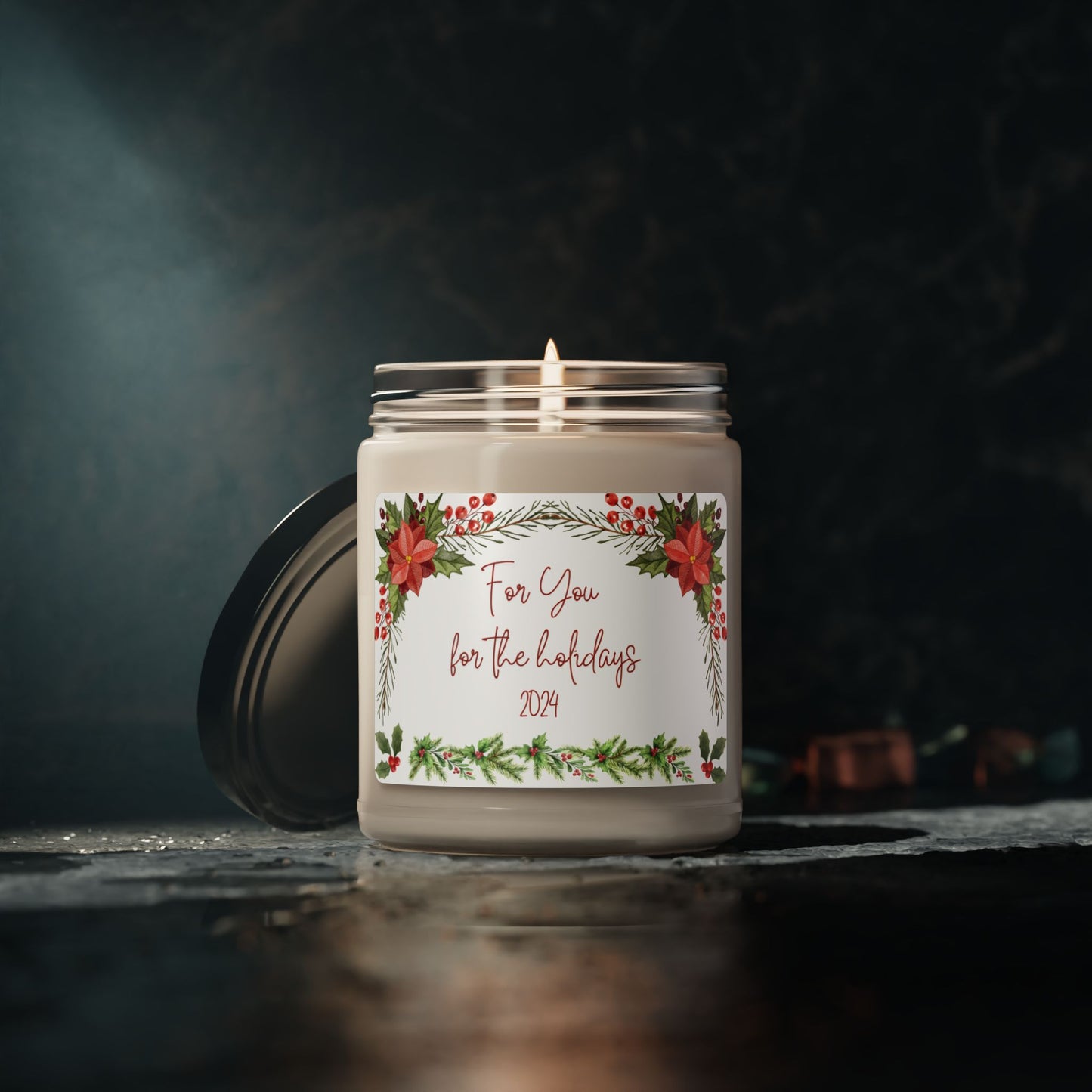 Elegant Christmas Design Holiday Season Candle Of Friendship Giftable Floral Holiday Aromatic 9oz Eco-Friendly Candle