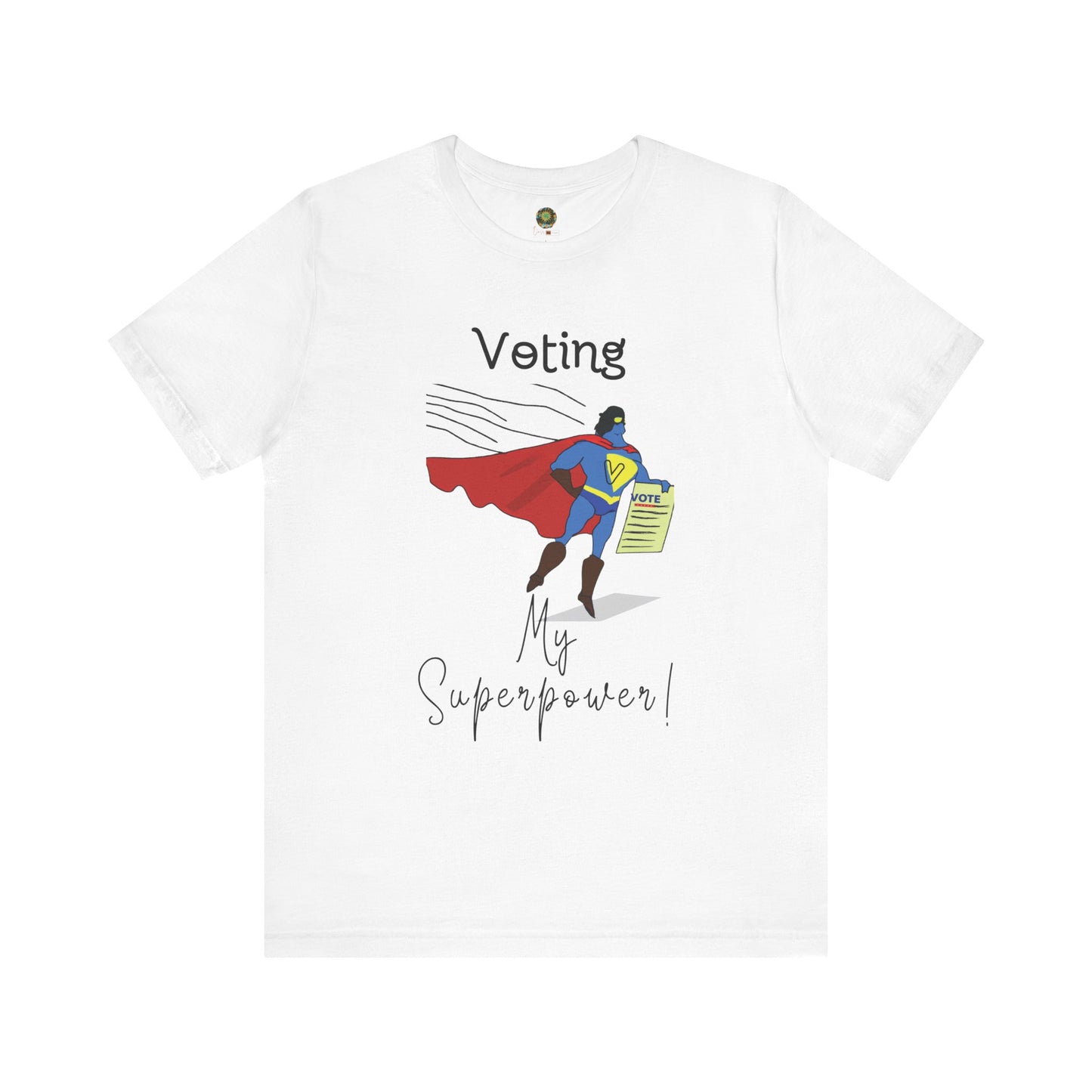 US Election 2024 T-Shirt Voting My Superpower Superhero Graphic Tee for Civic Pride Democracy Voting Rights