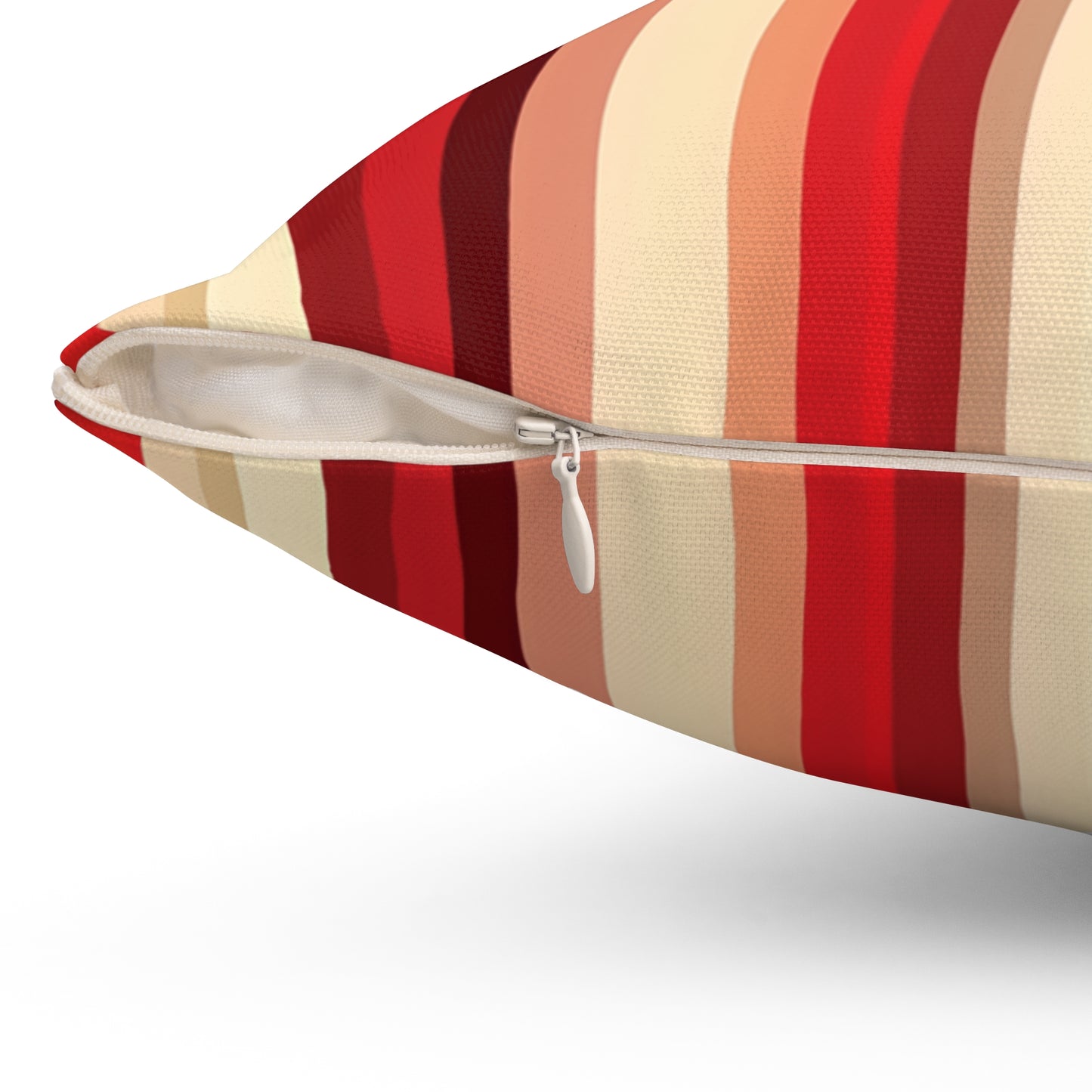 Double-Sided Heart Motif Valentine Cushion Modern Home Decor Red and Beige Striped Love Them Pillow For V-Day Gift Romantic Home Decor
