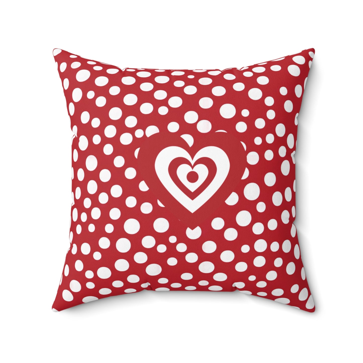 Fun Valentine's Day Accent Pillow Unique Polka Dot Love-Inspired Cushion Romantic Gift Idea for Couples for V-Day Red and White Heart Year-Round Accent Pillow