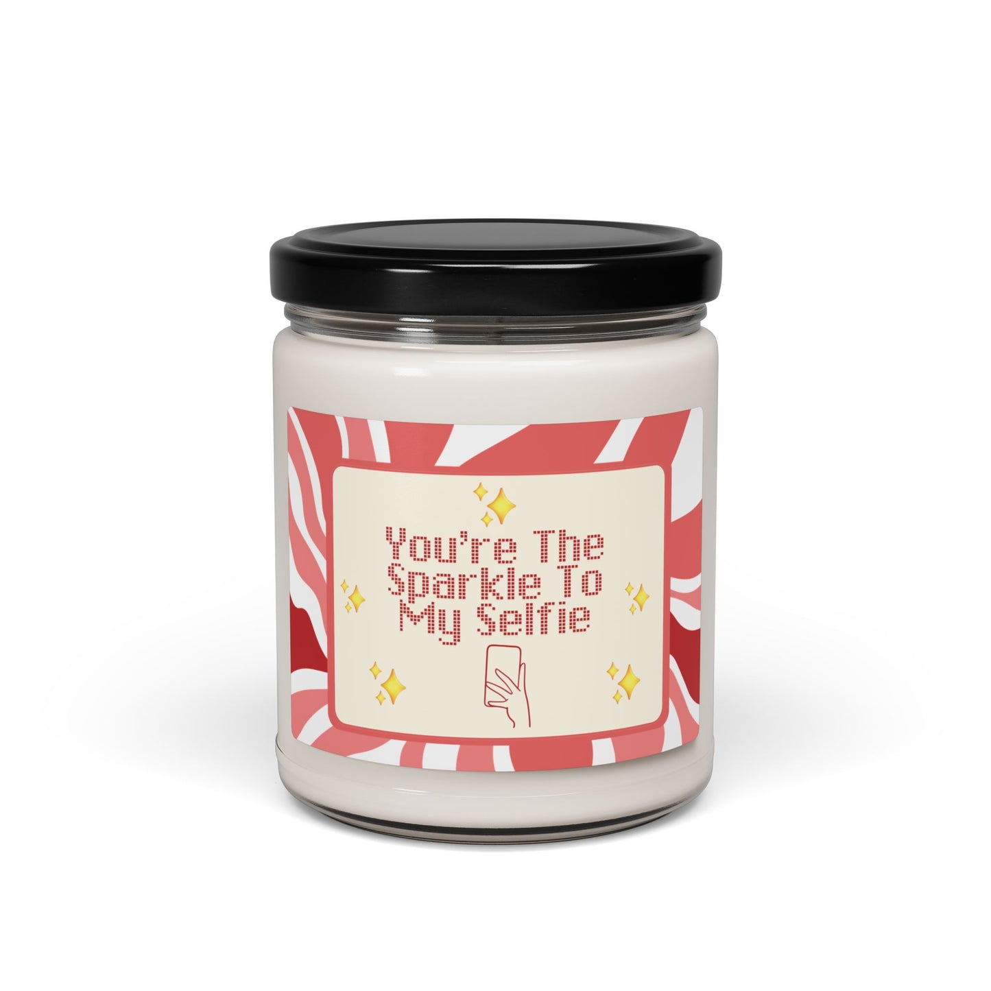 Playful Love Candle For V-Day Fun Valentine's Day Gen-Z Themed Candle Gift Trendy Pixel Font Design You’re the Sparkle to My Selfie Candle Couple's Gift