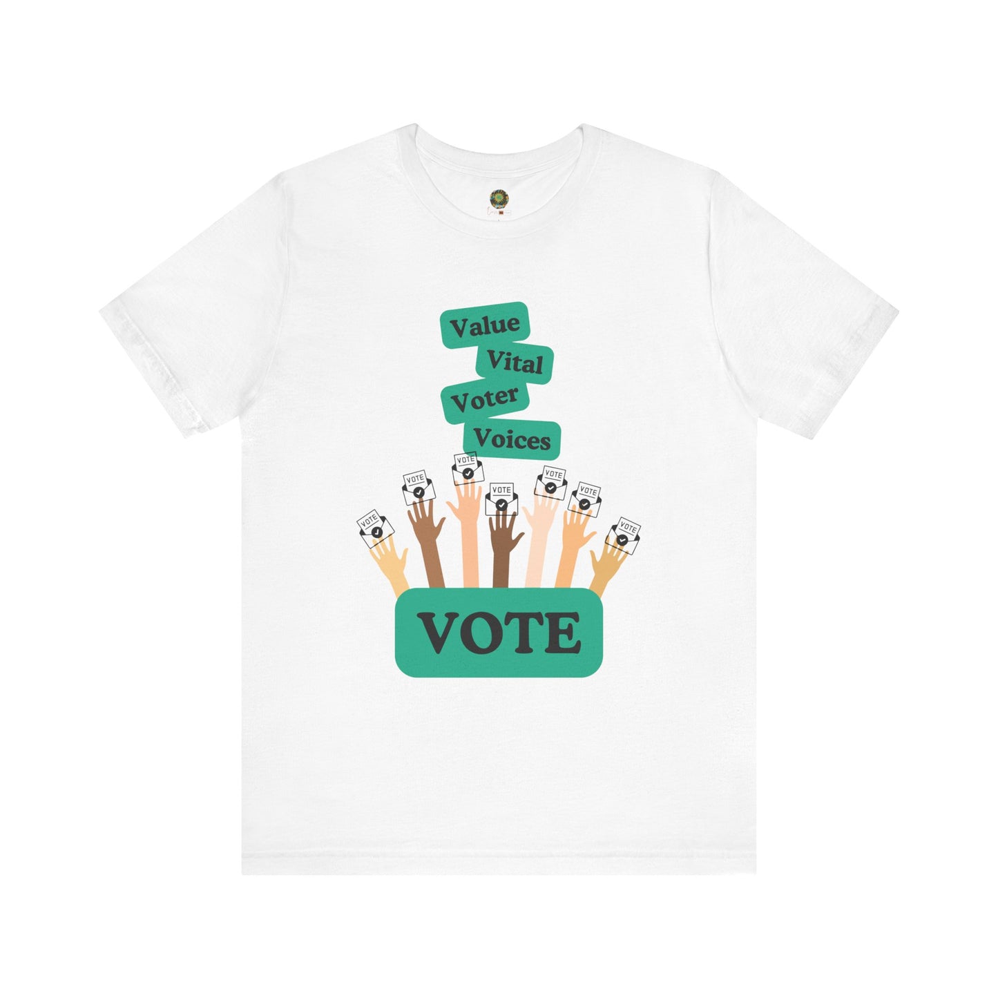 Unique Voting Design US Election 2024 T-Shirt Value Vital Voter Voices Graphic Hands Voting Tee Election Apparel