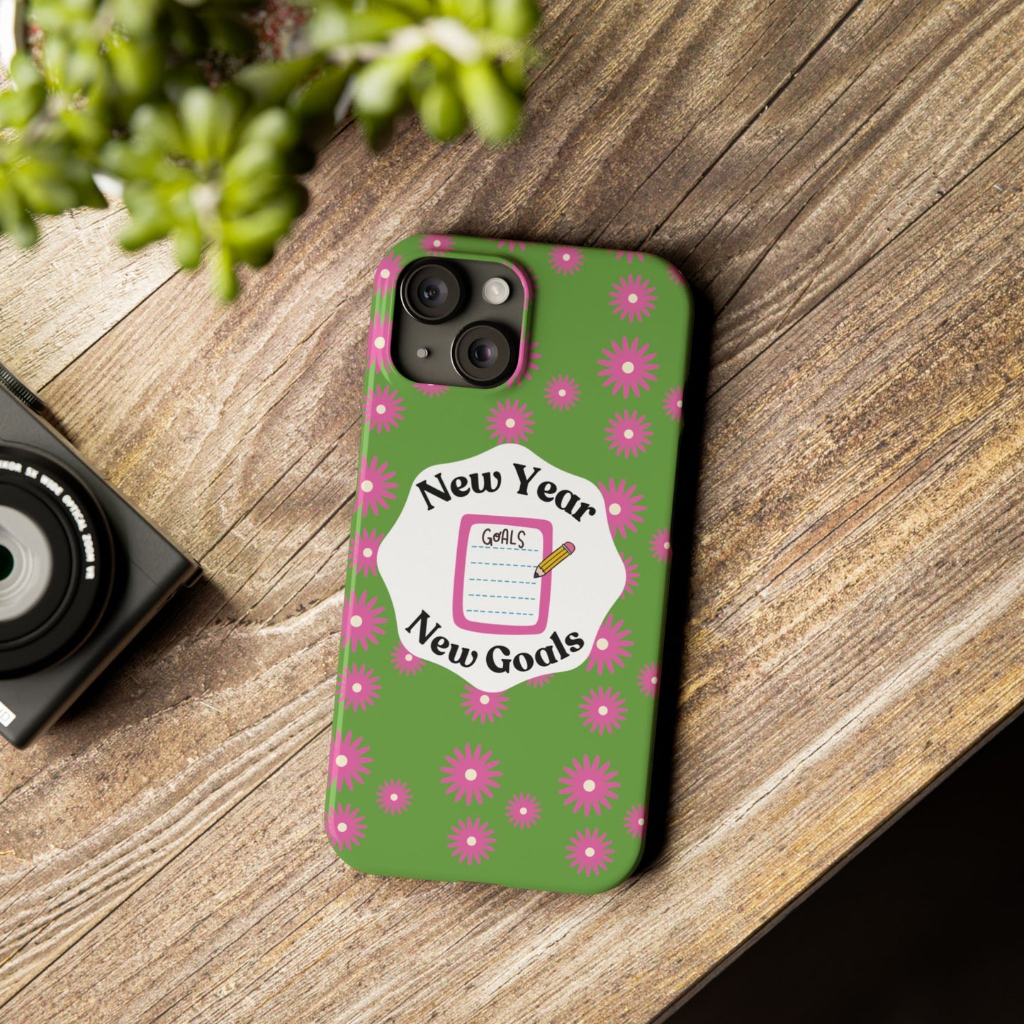 Trendy School Supplies iPhone Cover Back To School Green School Year Style Phone Accessory Positive Attitude Goals Reminder
