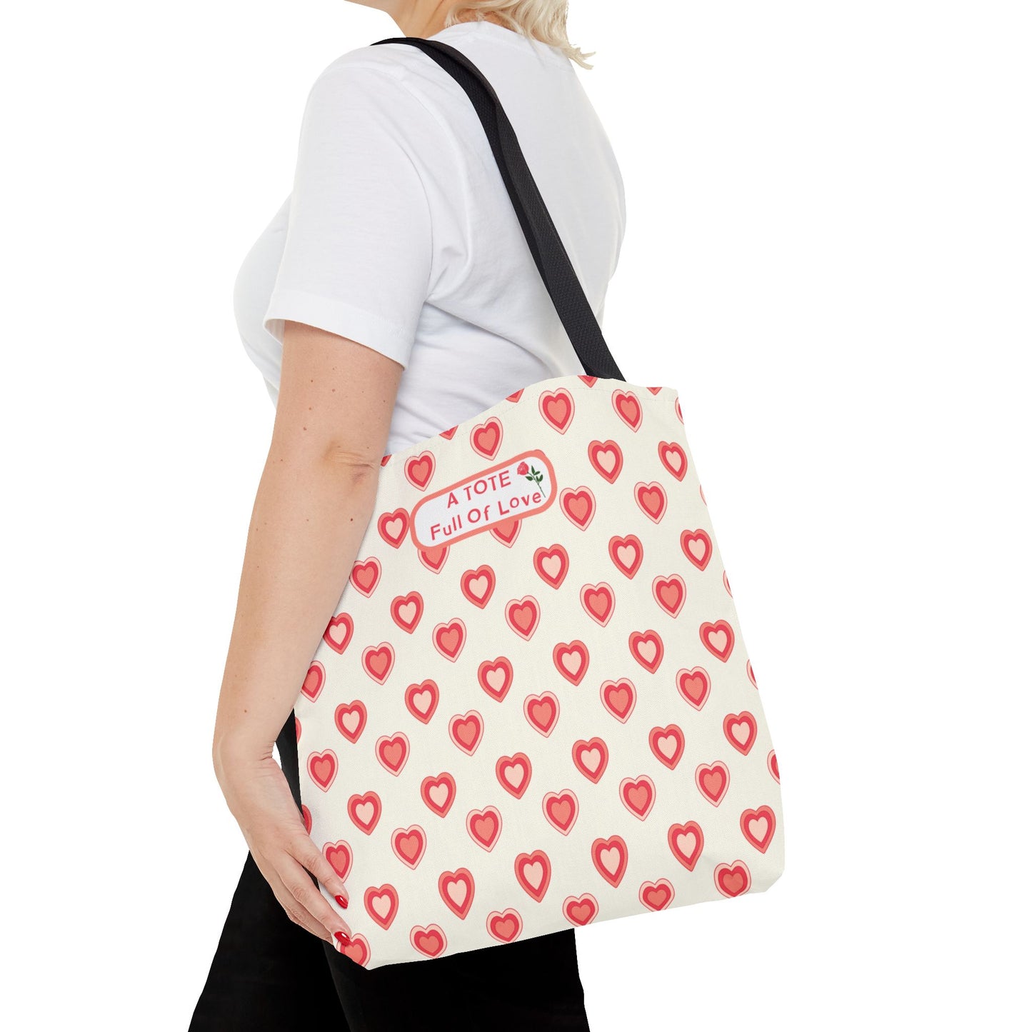 Fashionable Valentine's Day Tote With Romantic Vibes Hearts Accessory Bag For Weddings Or Perfect Gift For Her Chic Beige and Pink Tote Bag