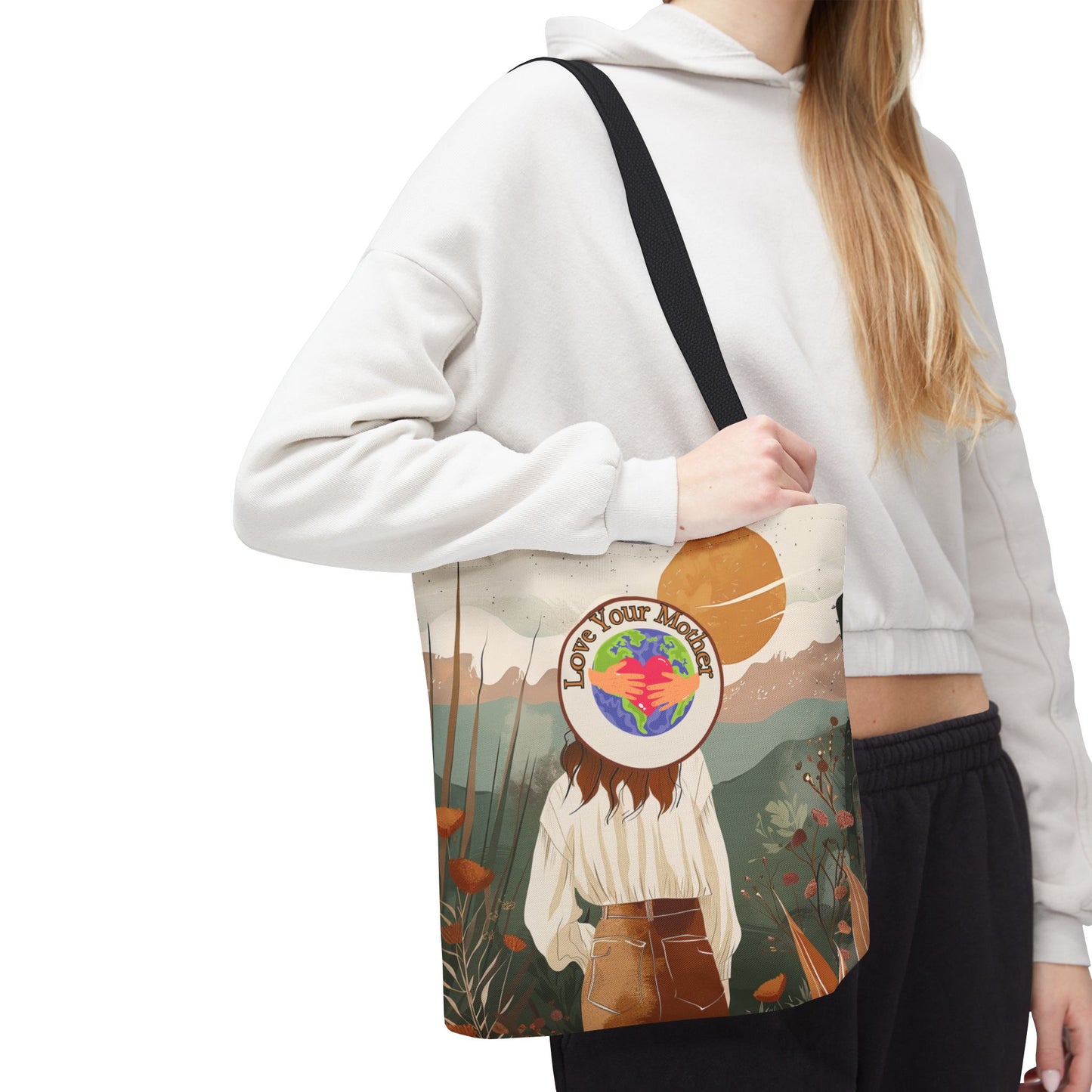 Environmental Earth Conscious Message Tote Eco Awareness Statement Earth Day Gift For Her Sustainable Woman-Owned Brand Stylish Boho Tote