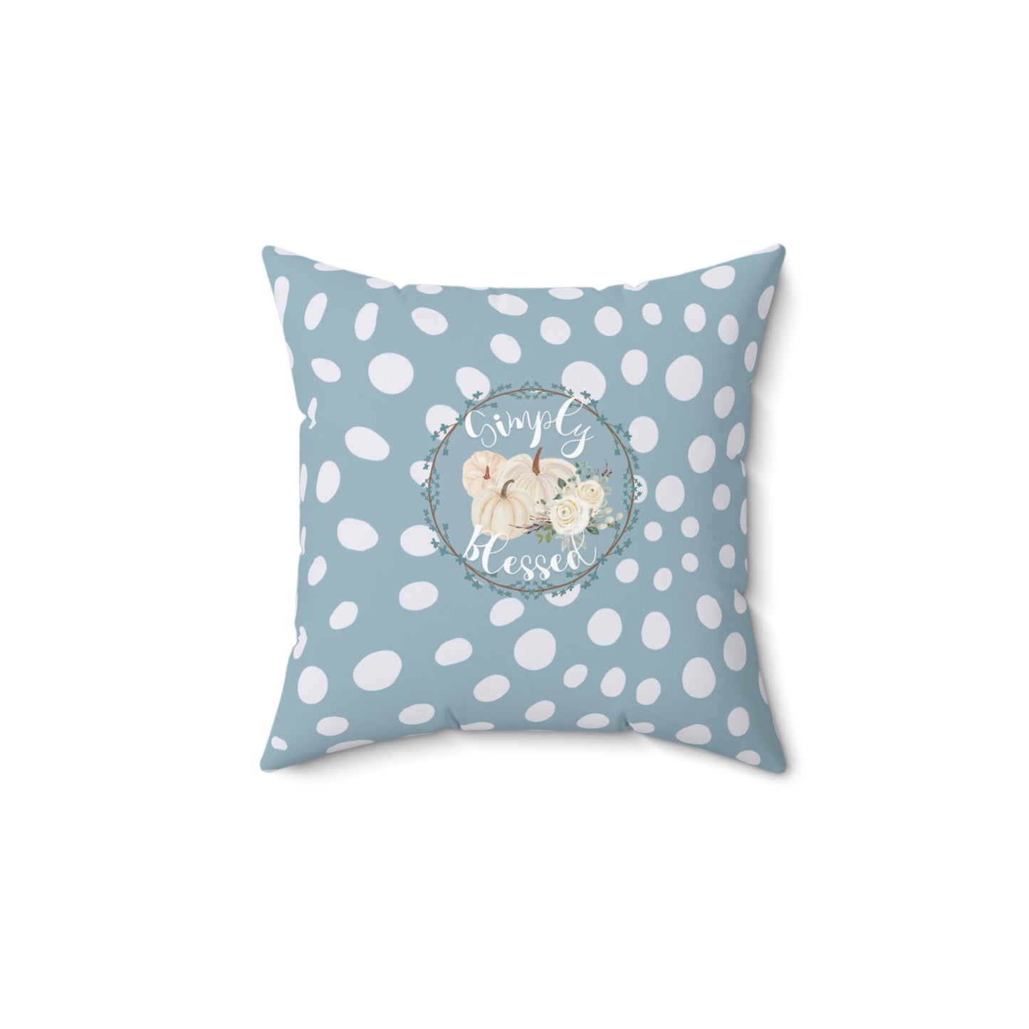 Teal Blue Autumn Home Decor Pumpkin Floral Pillow Decorative Holiday Throw Cushion Cozy Fall Decor Gift for Her