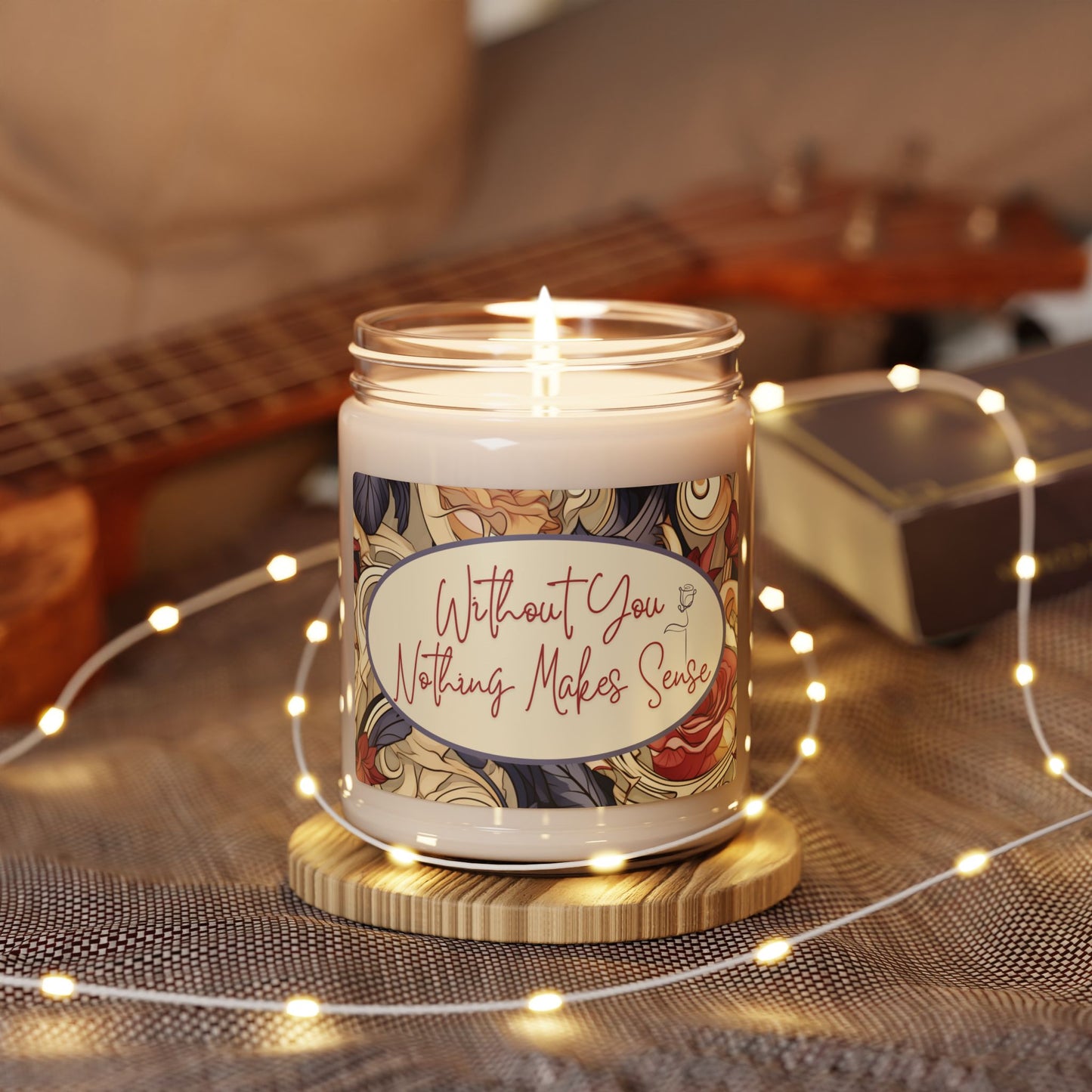 Heartfelt Expression Valentine Candle Intimate Love Keepsake Gift for Partner Red Rose Aromatic Floral Pattern Candle Accent V-Day Themed Candle