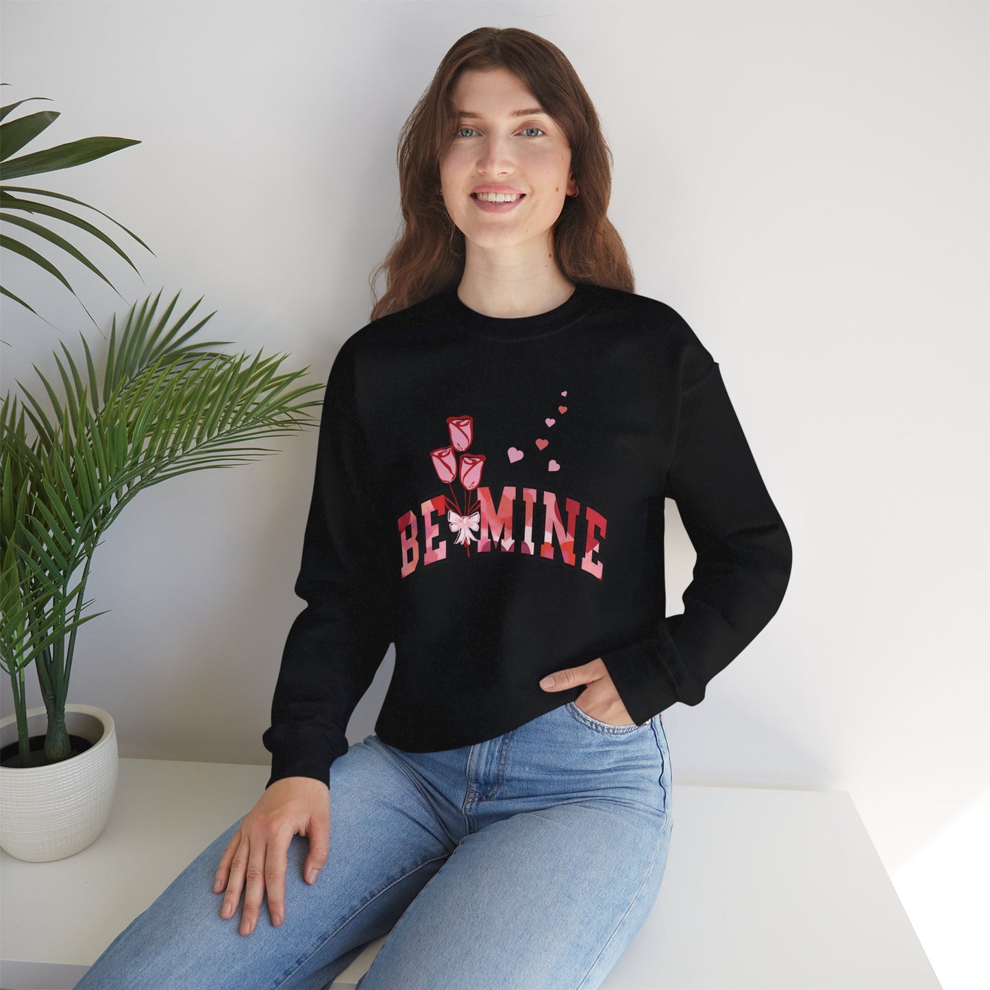 Rose-Themed Valentine Sweatshirt Design Perfect Rose-Bouquet V-Day Outfit Thoughtful Heart And Roses Gift Idea For Lovers Eco-Friendly Winter Wear