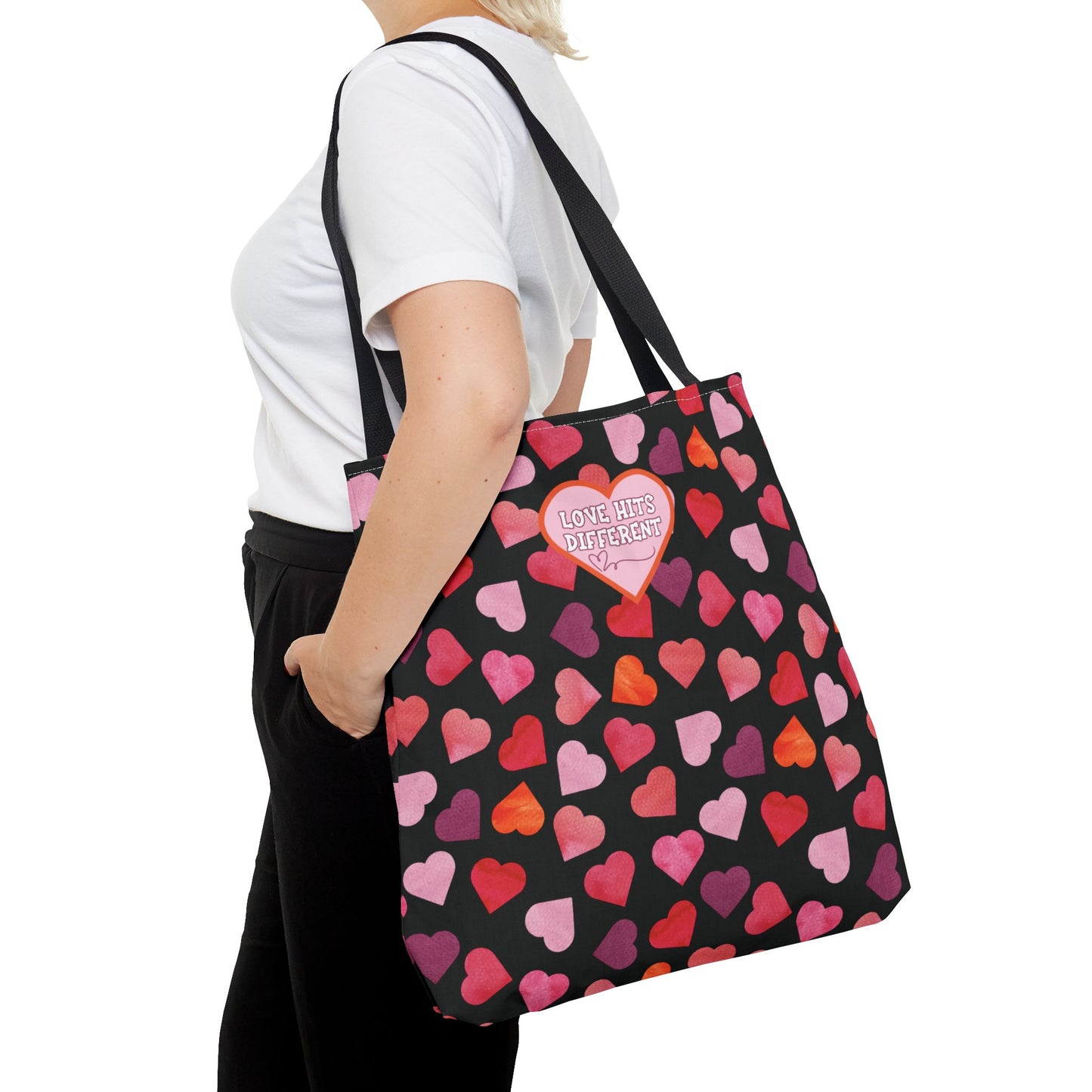 Trendy Love-Themed Reusable Valentine's Day Aesthetic Gen Z Heart Design Tote Large Storage Gift Accessory For Her Romantic and Stylish Tote Bag