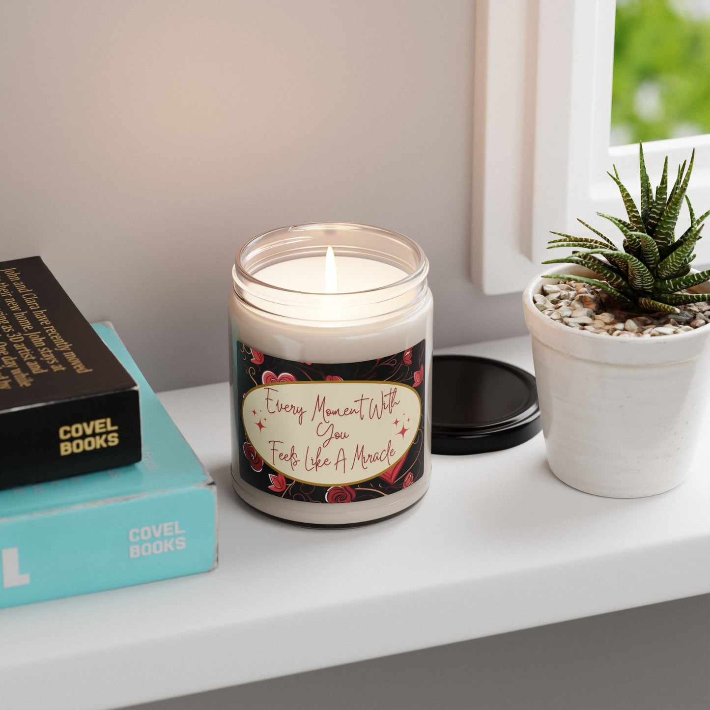 V- Day Love-Themed Sentimental Candle 9oz Elegant Scented Red Roses Couples Valentine Gift Eco-Friendly Long-Burn Soy Wax Candle