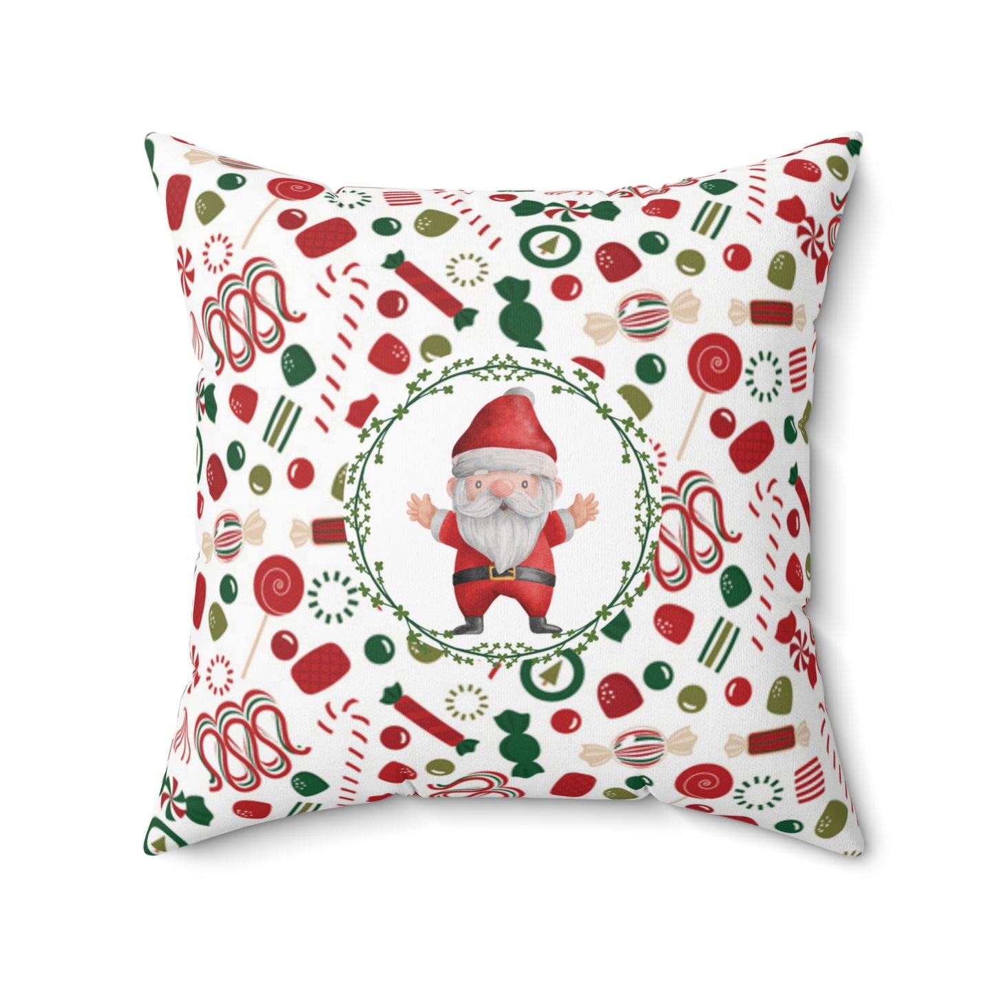 Christmas Candy Accent Holiday Spirit Pillow Gift For Her Stylish Home Decor Unique Holiday Santa Accent Seasonal Pillow