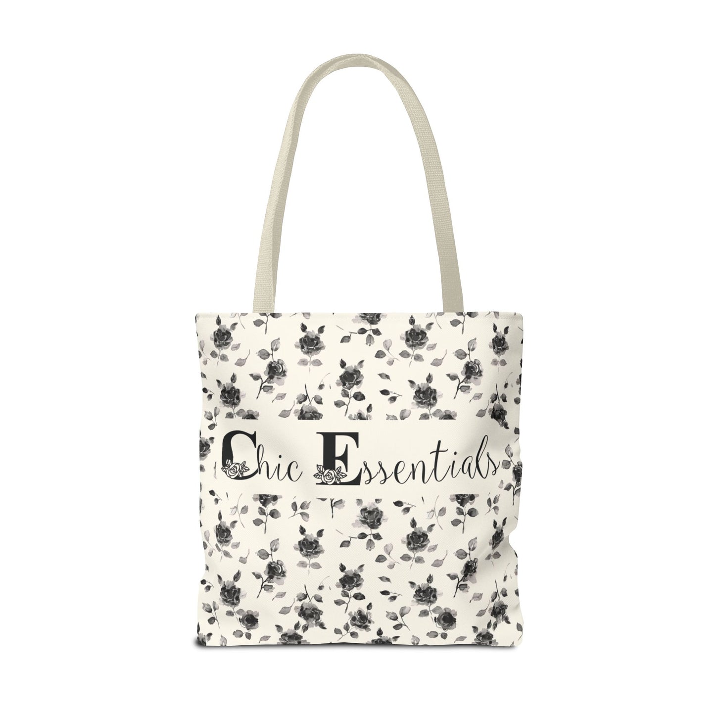 Elegant Black Rose Tote Gift for Her Black and White Stylish Rose Fashion Chic Essentials Tote Trendy Multi-Purpose Bag