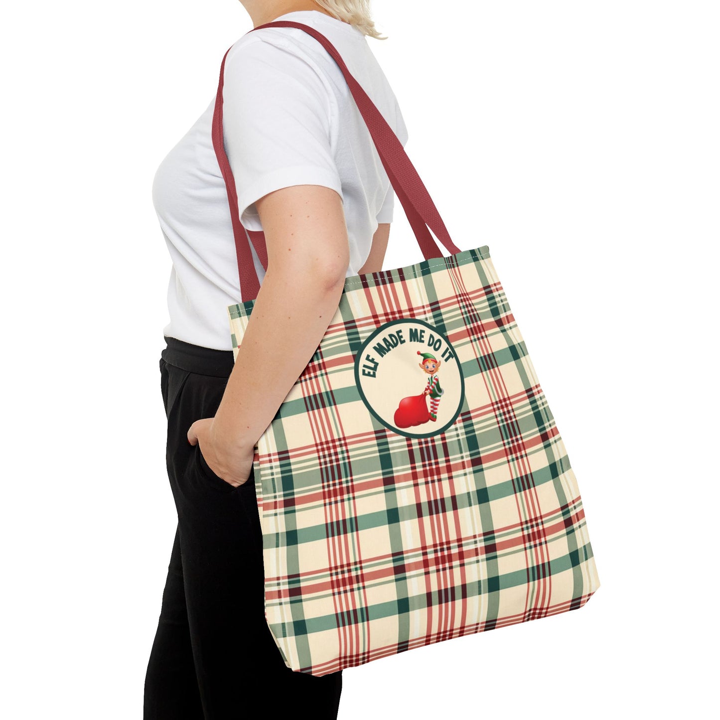 Fun Elf Christmas Tote Large Storage Functional Shopping Bag Stylish Unique Seasonal Essential Tote Gift For Someone Special