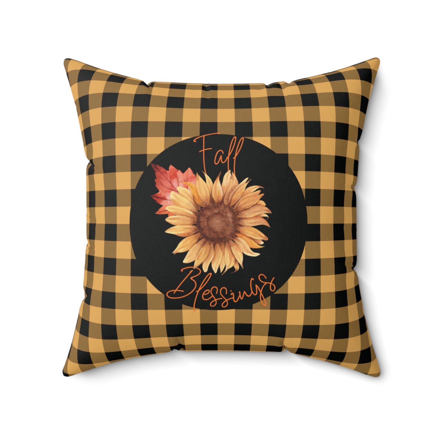 Sunflower Accent Yellow Plaid Pillow Fall Home Decor Housewarming Gift Autumn Home Accent Thanksgiving Hostess Gift