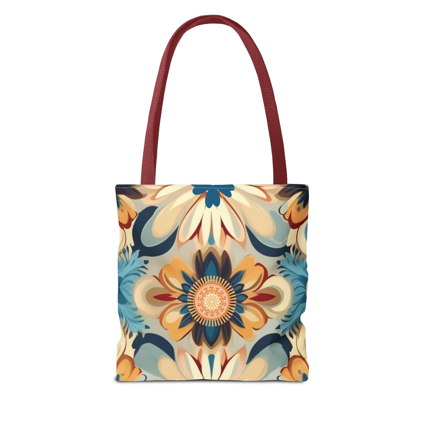 Bohemian Style Floral Tote With Medallion Accent Trendy Multipurpose Everyday Carryall Eye-Catching Design Fashionable Shopper