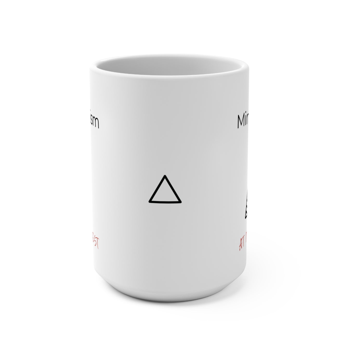 Christmas Minimalism15oz White Mug Red and Black Trendy Mug Design Understated Modern Festive Holiday Mug Gift