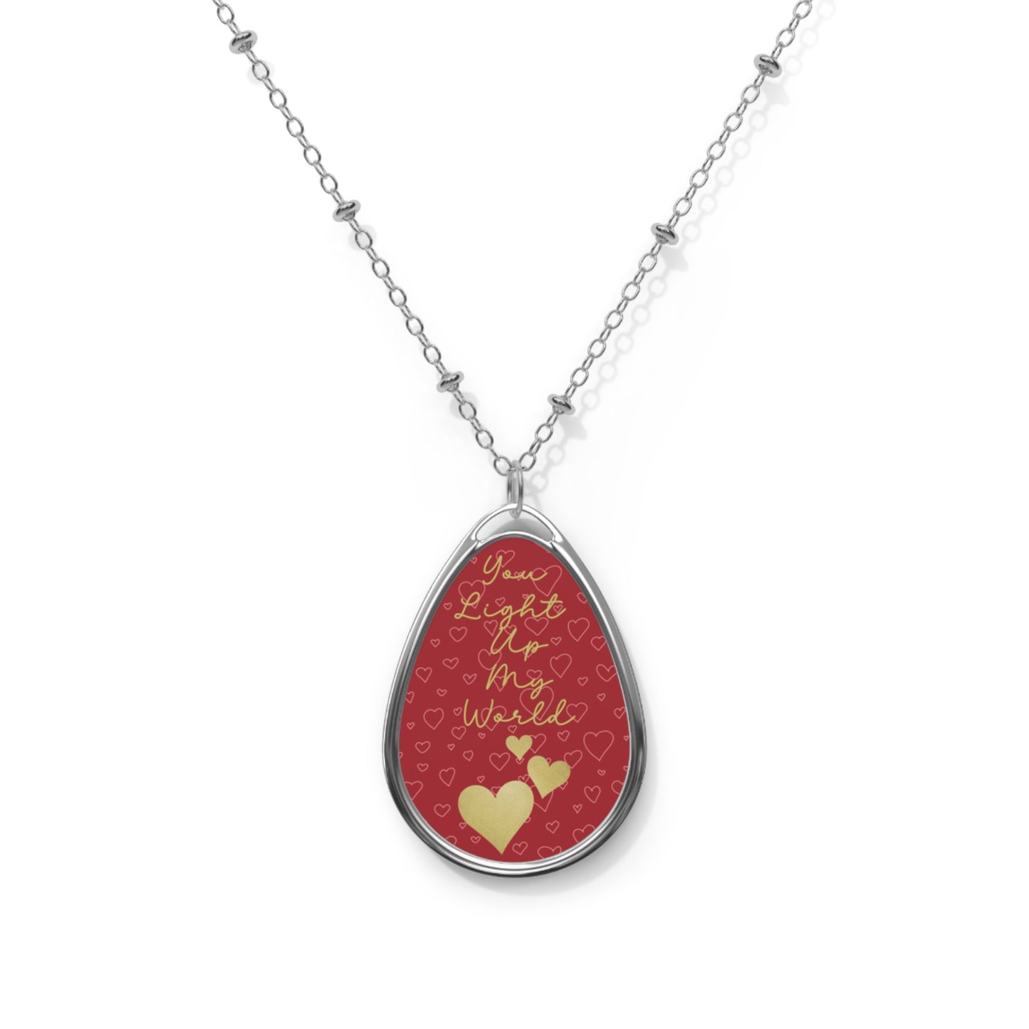Romantic Anniversary Keepsake Necklace for Women Valentine's Day You Light Up My World Pendant For Her Sentimental Jewelry Gift For Couples