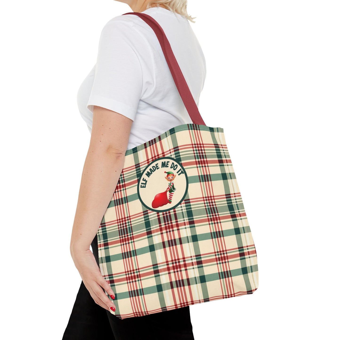 Fun Elf Christmas Tote Large Storage Functional Shopping Bag Stylish Unique Seasonal Essential Tote Gift For Someone Special