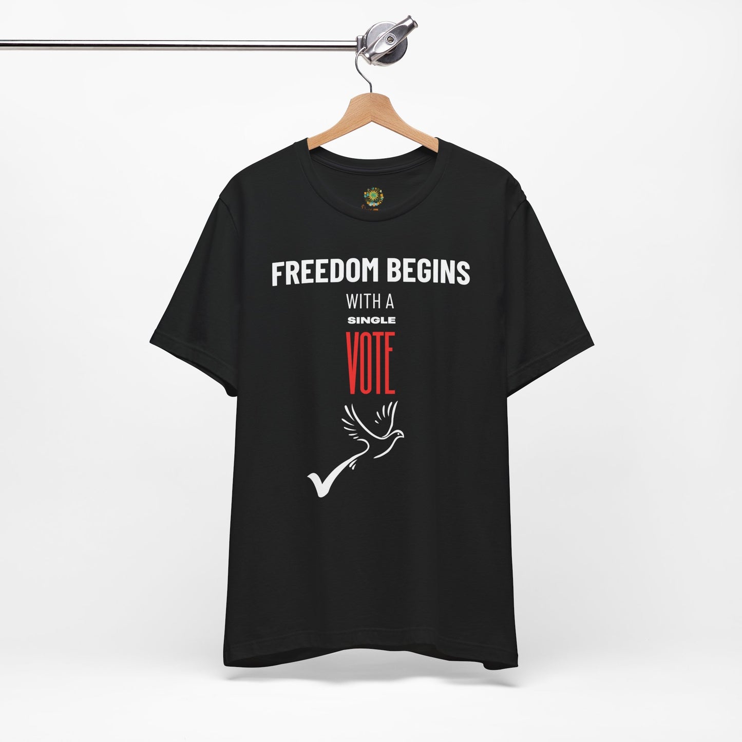 US Election 2024 T-Shirt Freedom Begins With A Single Vote Red Republican Party Tee Civic Duty Fashion
