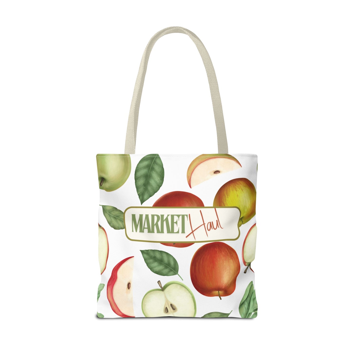 Everyday-Use Shopping Tote Apple Pattern Shopping Bag Functional Large Storage Eco-Friendly Market Tote
