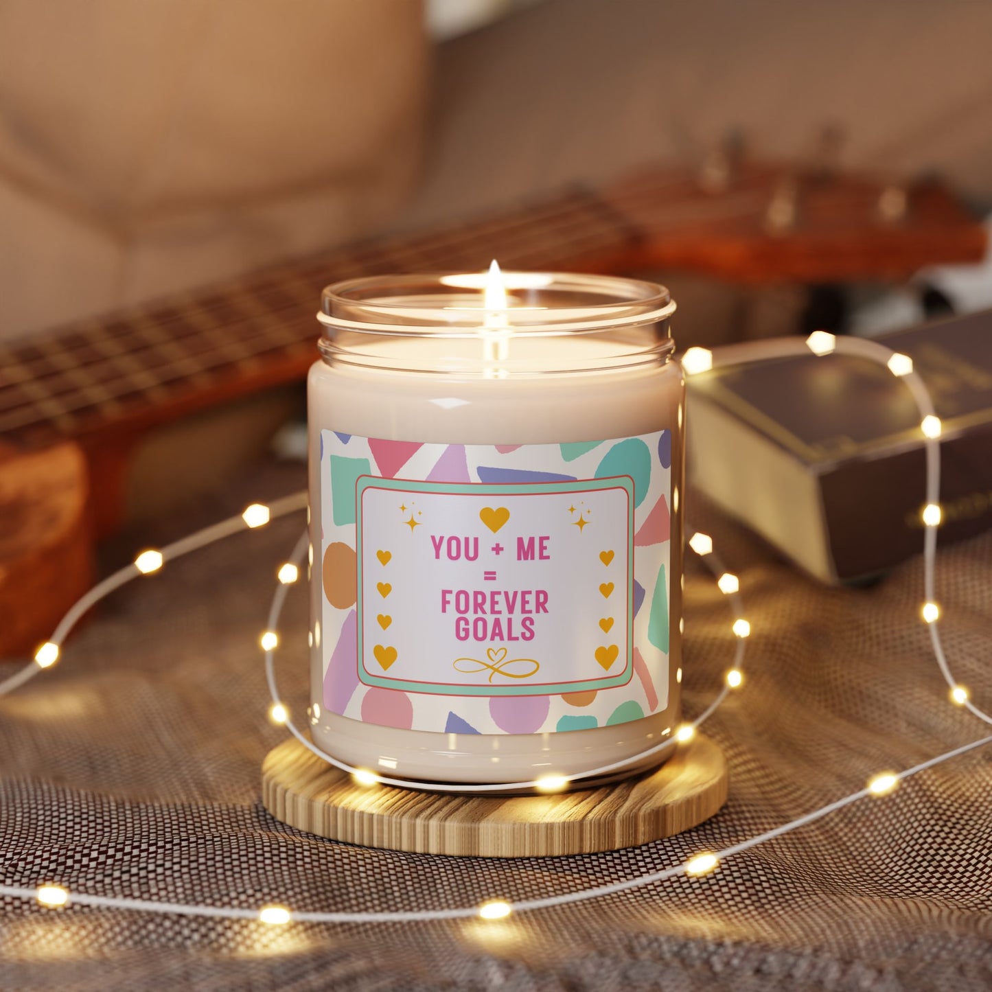Playful Romantic Valentine's Day Gift Candle 9oz Scented Aromatic V-Day Love-Themed Candle For Couples Gift Idea Forever Goals Design for Lovers