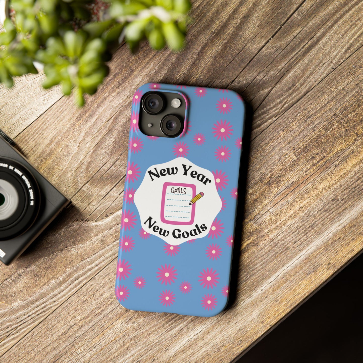 Motivational iPhone Cover Blue Protective School Year Phone Cover Positive Attitude Trendy School Year Essentials Back To School Gear