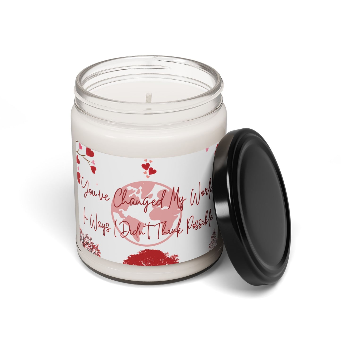 Sentimental Valentine Candle Gift For Partner Scented Long-Burning V-Day Soy Wax Candle Anniversary Love-Themed Decorative Globe and Heart Gift Candle