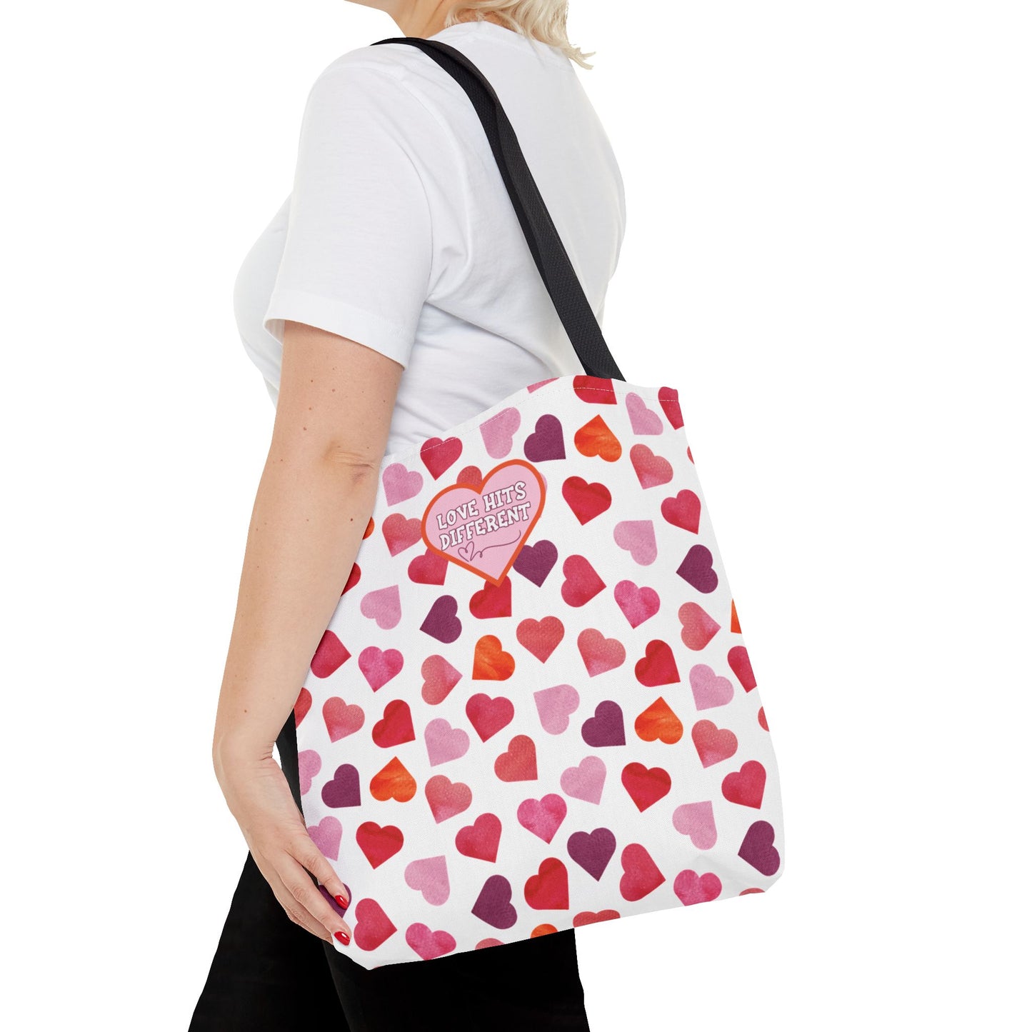 Trendy Love-Themed Reusable Valentine's Day Tote Gift for Her Aesthetic Gen Z Heart Design Large Storage Romantic and Stylish Tote Bag