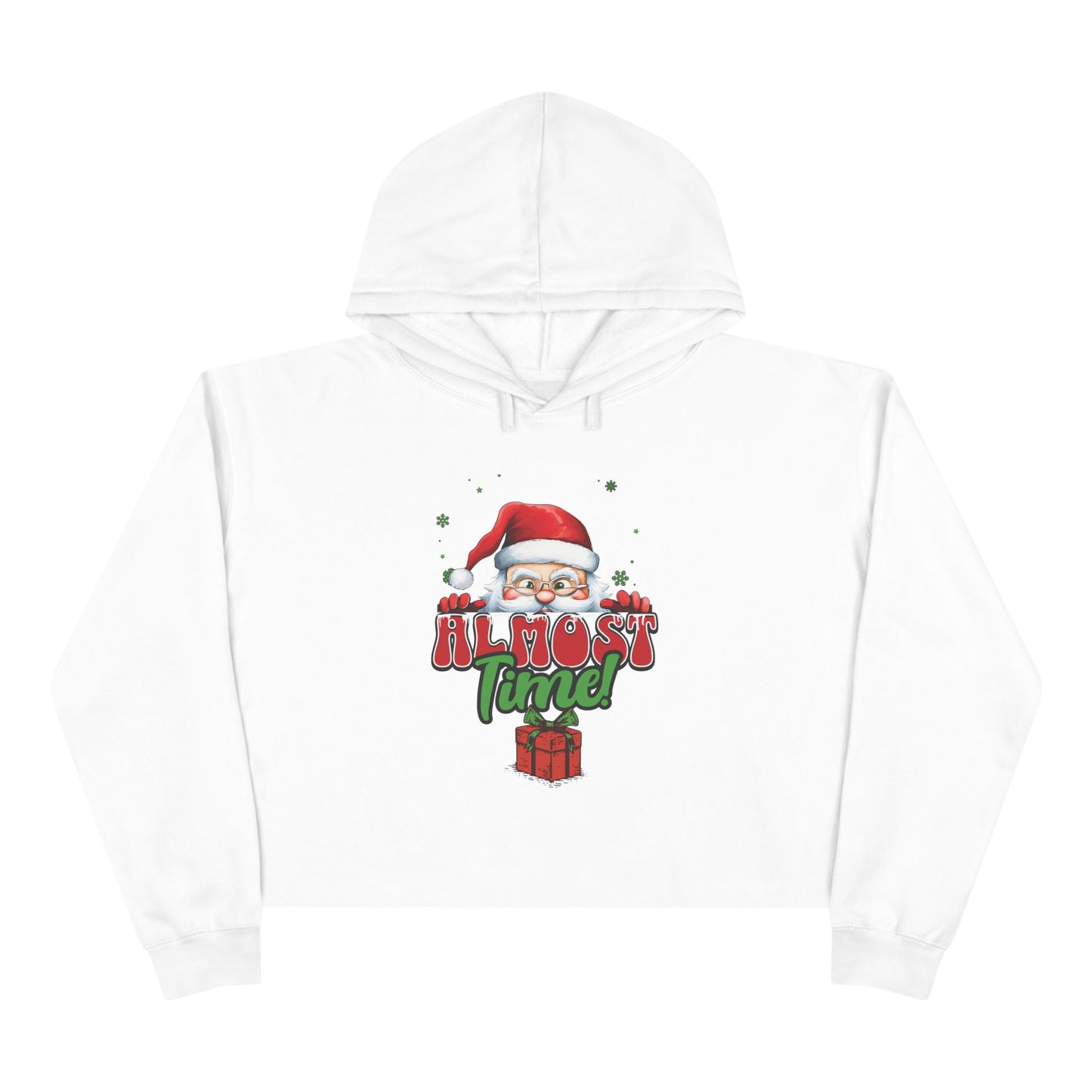Christmas Peeking Santa Crop Hoodie Cute Christmas Sweatshirt Trendy Holiday Apparel Gift Fashion Holiday Countdown Hoodie