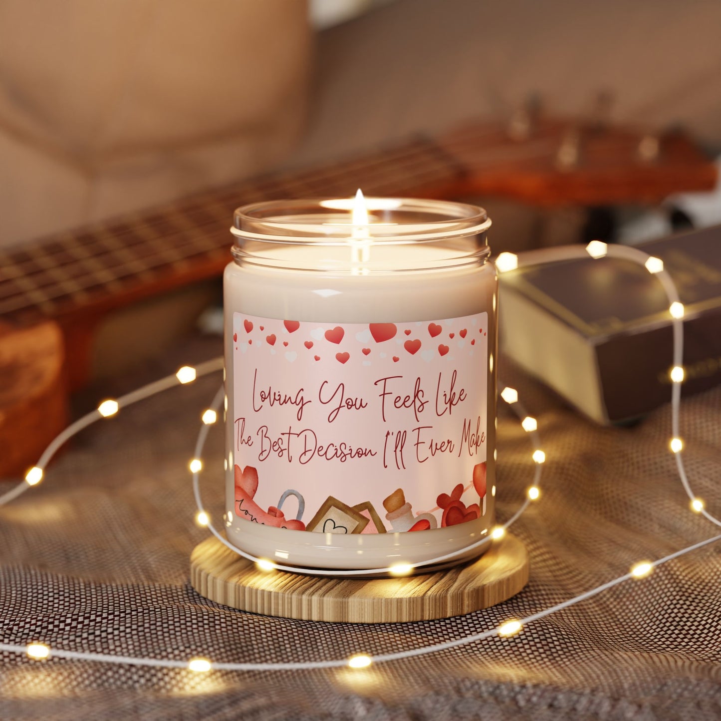 Heartfelt Romantic Candle Gift for Couples Aromatic Valentine Long-Burn Soy Candle Gift For Her Decorative Love Expression Candle Gift For Him
