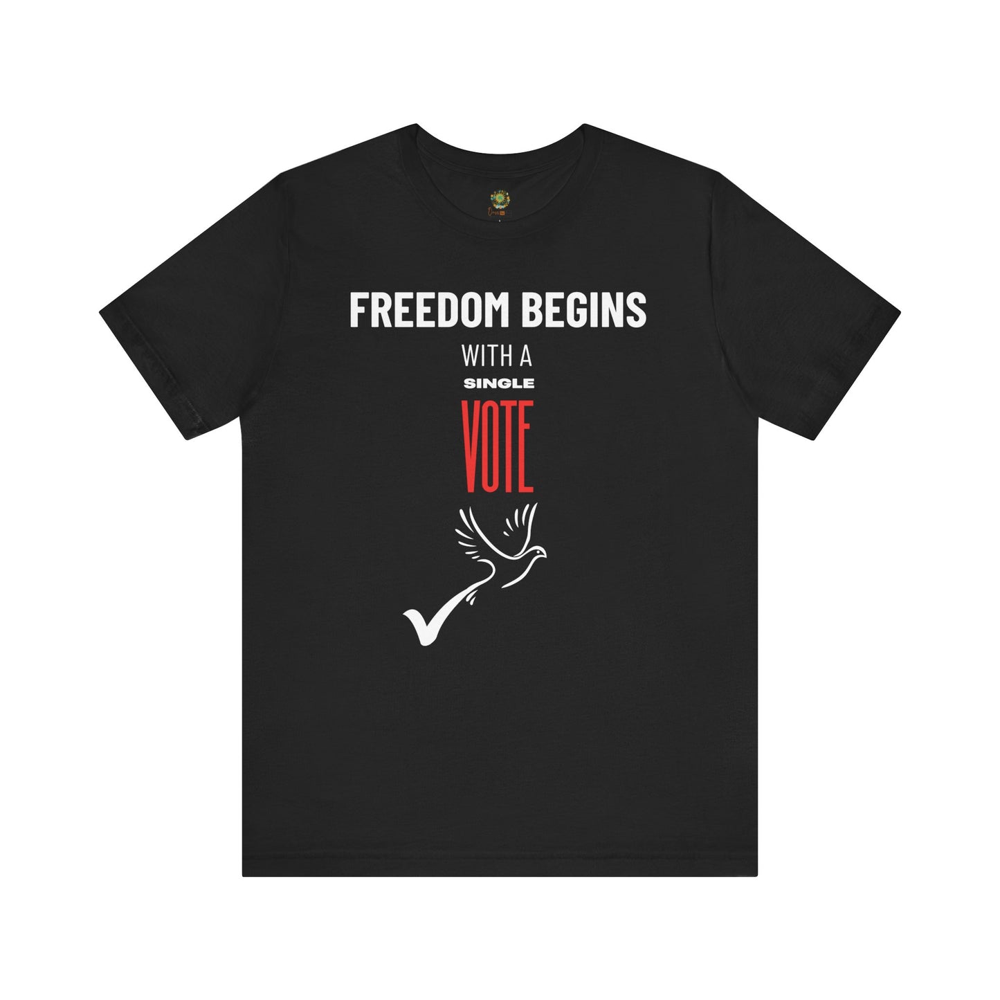 US Election 2024 T-Shirt Freedom Begins With A Single Vote Red Republican Party Tee Civic Duty Fashion
