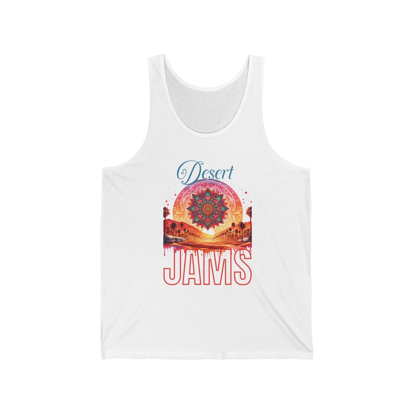 Bohemian Festival Tank Top Desert Jams Aztec Design Music Lovers Tee for Music Festivals Desert Vibes and Bohemian Style