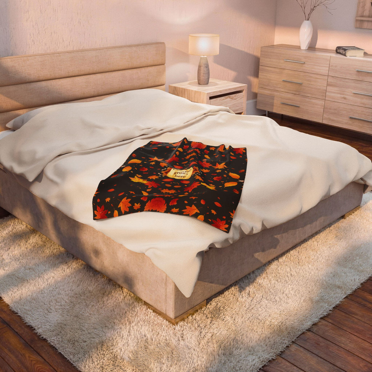 Comfort Grows Here Plush Blanket | Autumn Pumpkin Throw