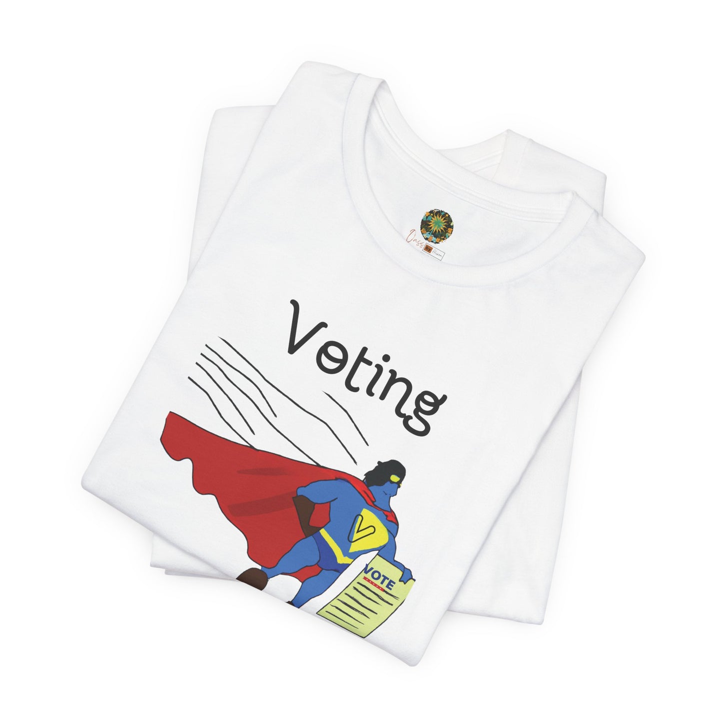 US Election 2024 T-Shirt Voting My Superpower Superhero Graphic Tee for Civic Pride Democracy Voting Rights