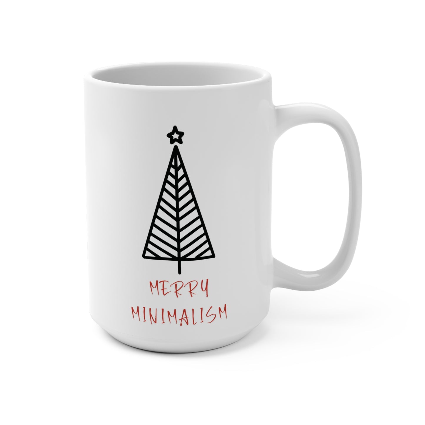 Christmas Chic Minimalism Unique Black and Red Holiday Mug Trendy Understated Contemporary Design Festive Drinkware Gift