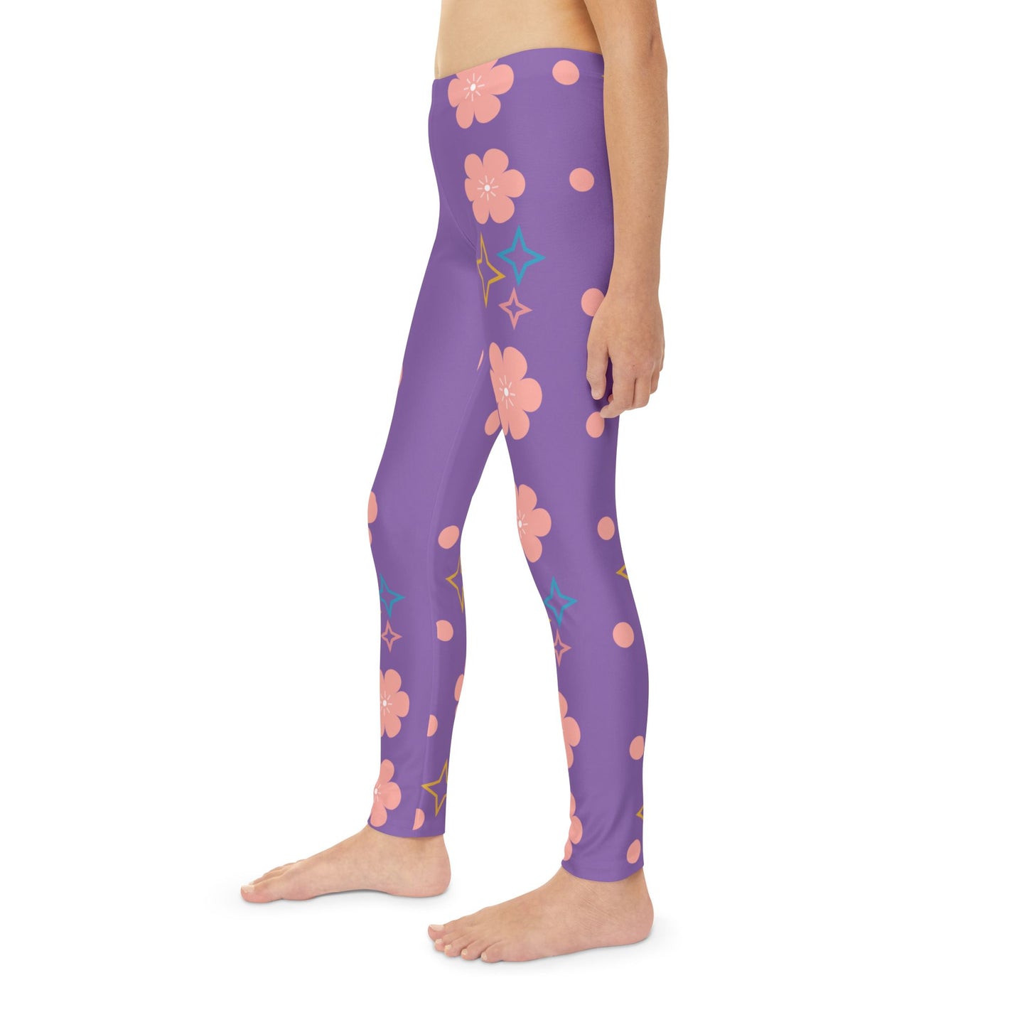 Kids All Over Print Leggings Polyester Spandex Casual Wear Trendy Floral Fashion Stretchy Bottoms