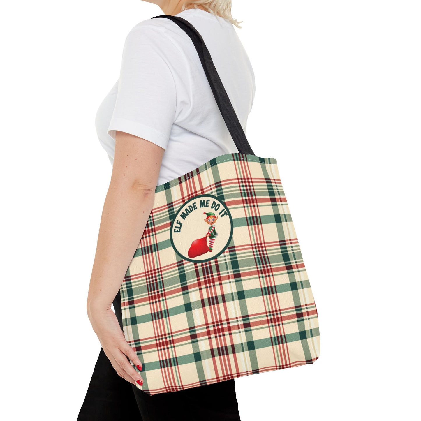 Fun Elf Christmas Tote Large Storage Functional Shopping Bag Stylish Unique Seasonal Essential Tote Gift For Someone Special