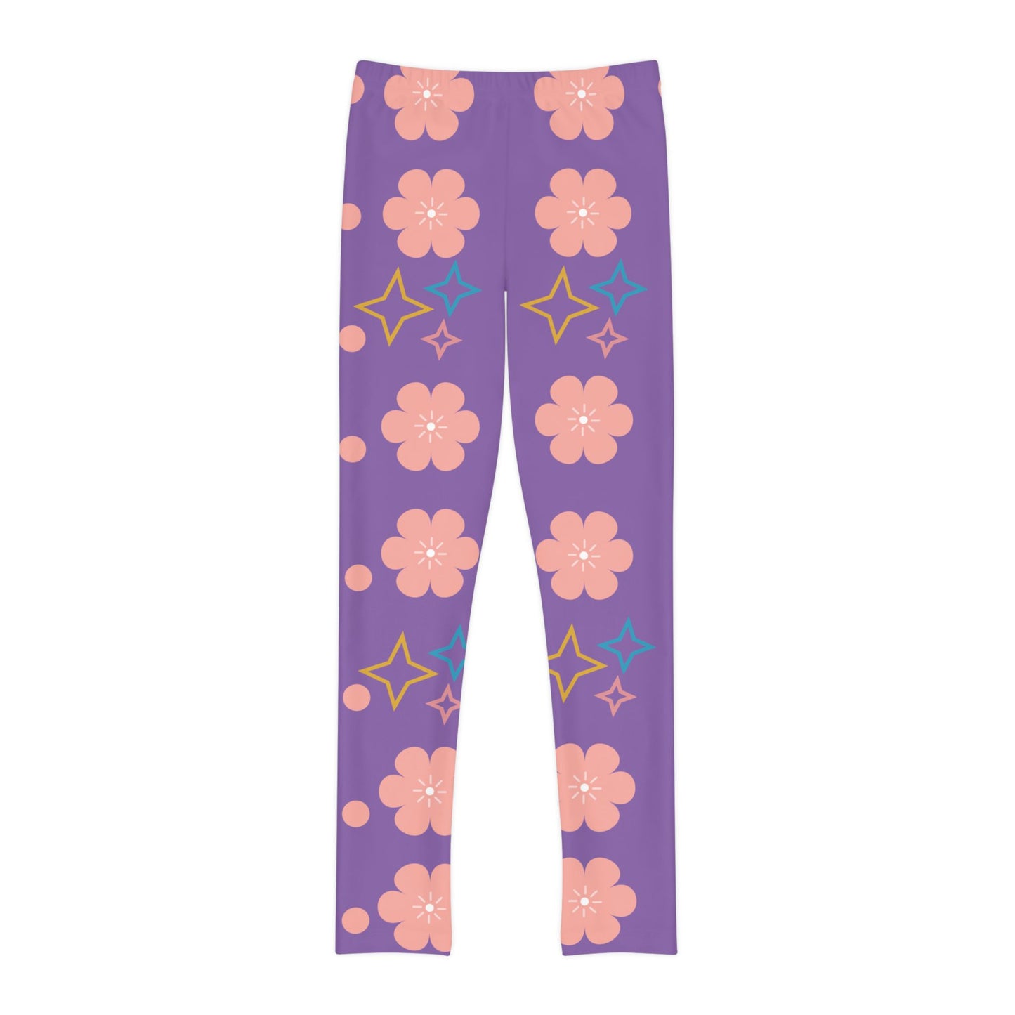 Kids All Over Print Leggings Polyester Spandex Casual Wear Trendy Floral Fashion Stretchy Bottoms