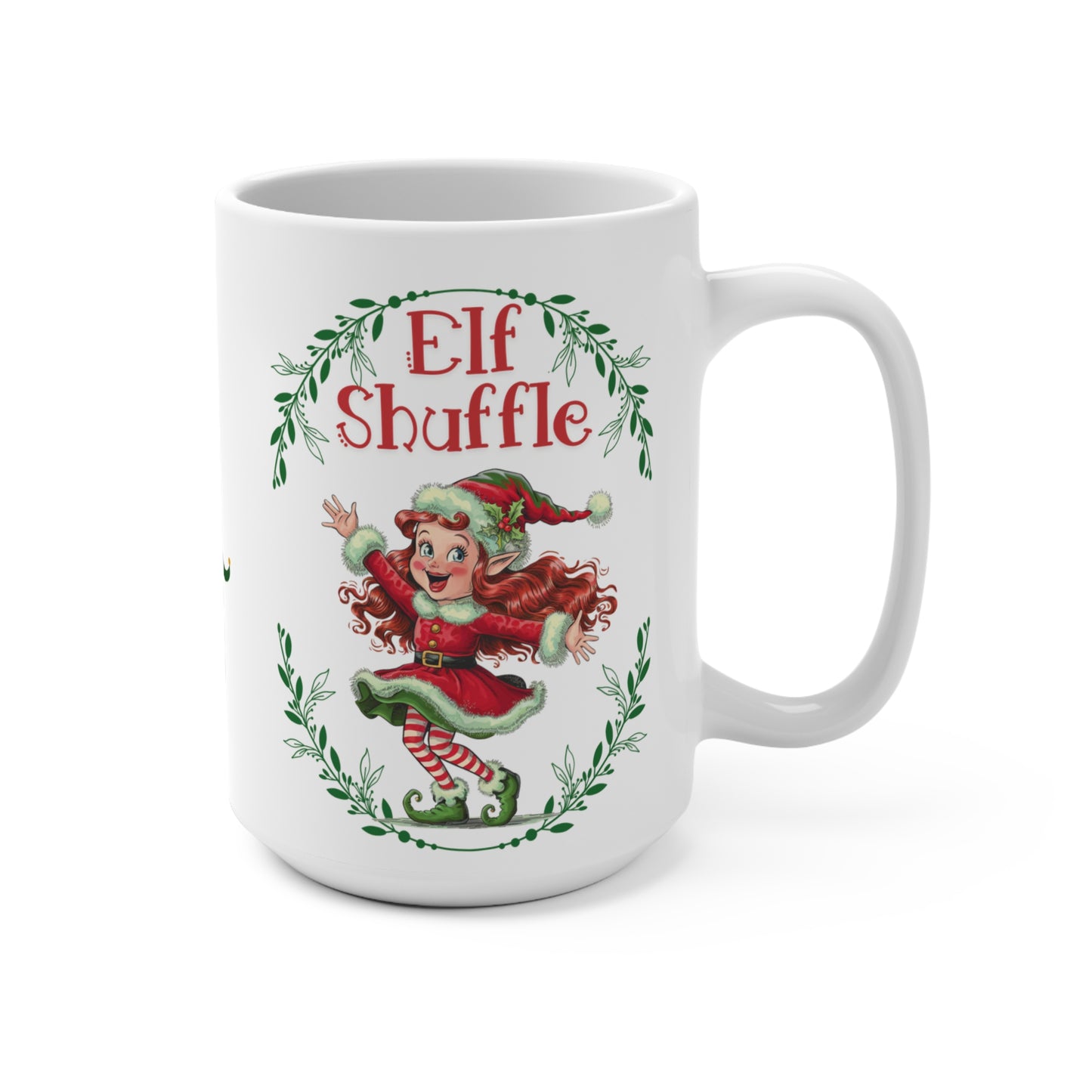 Christmas Elf Mug Santa's Dancing Elf Funny Mug Present Whimsical Holiday Drinkware Funny Seasonal Vintage Gift Mug
