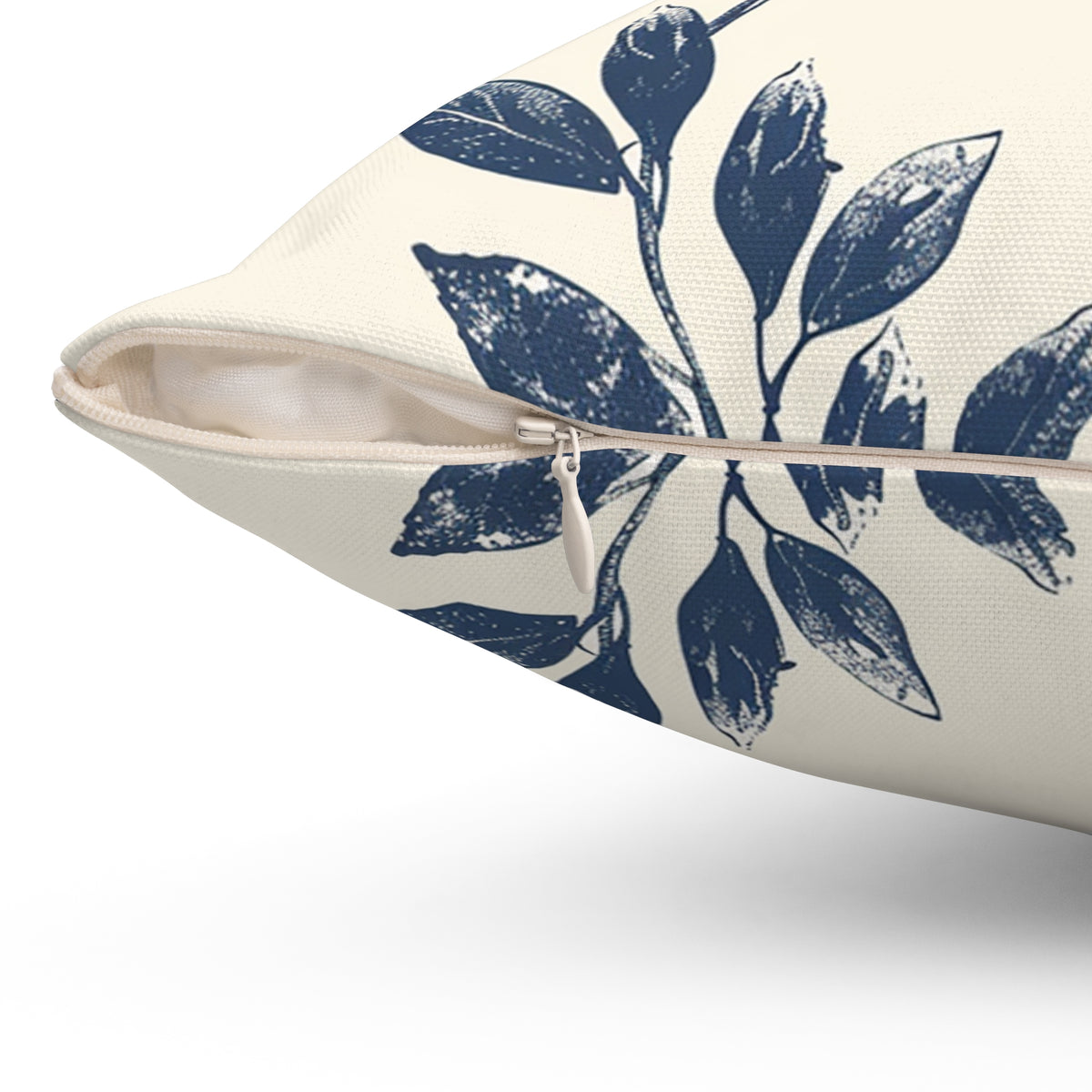 Blue Bird & Pumpkin Fall Pillow — Cream Autumn Accent Decor