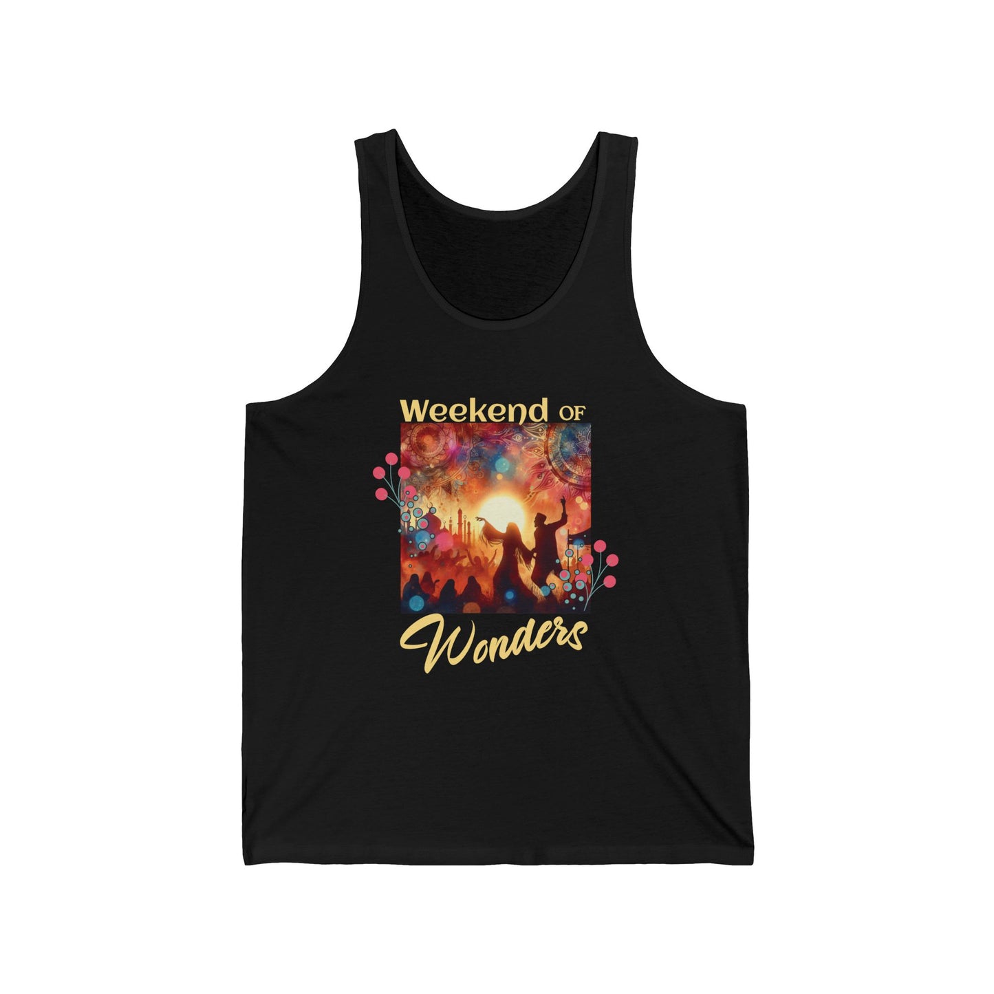 Desert Dance Festival Tank Top Festival-Goers Trendy Fashion Tank Colorful Music Top for Outdoor Music Lovers