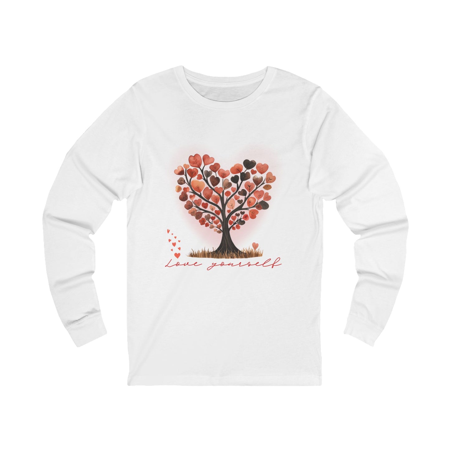 Cotton Long Sleeve Self-Love Valentine Shirt Inspirational Gift Tee Perfect For Women Romantic Love-Themed Apparel Gentle Reminder T-Shirt