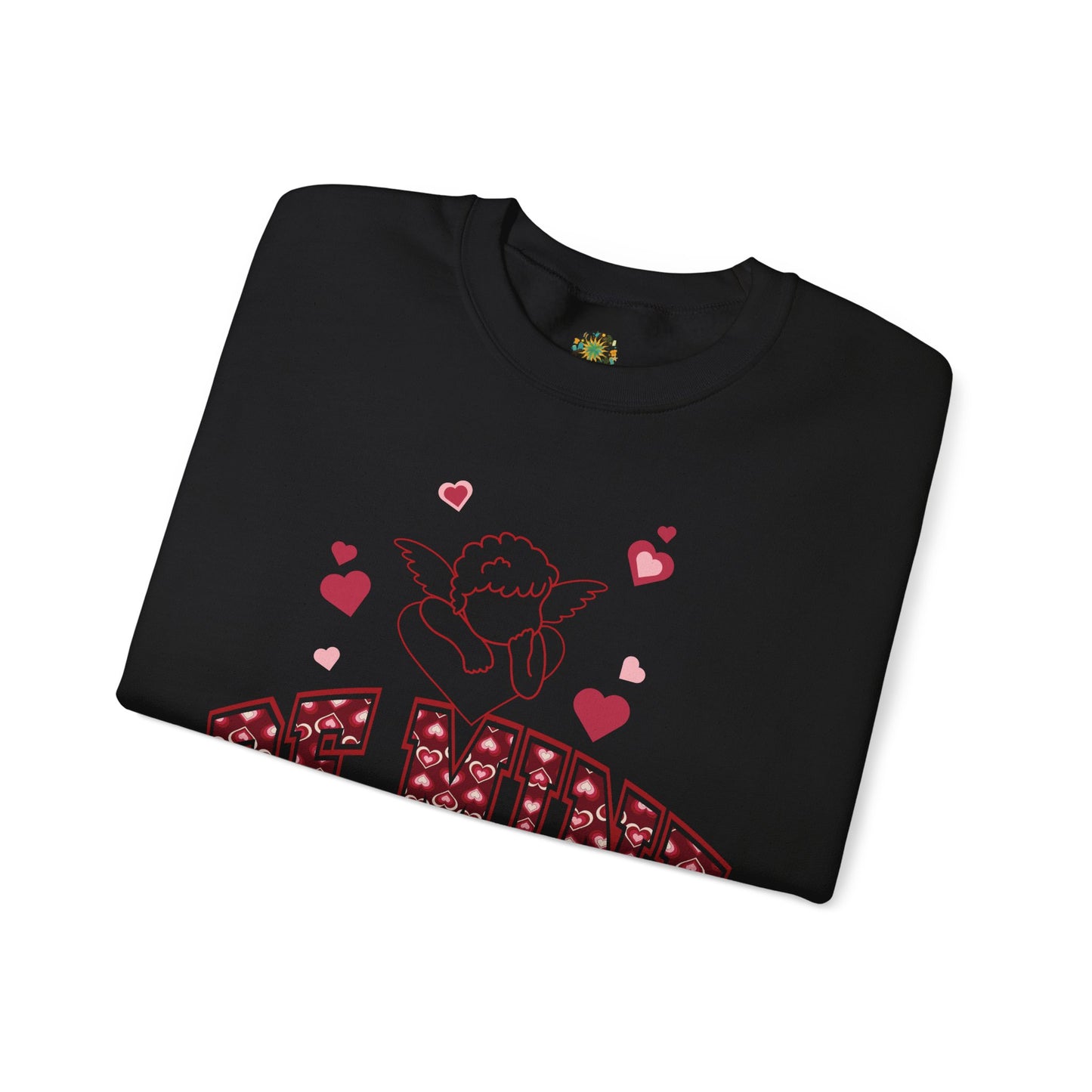 Cupid And Hearts Valentine Design Sustainable Cotton Sweatshirt Perfect V-Day Love-Theme Wardrobe Outfit Artistic Cupid Valentine Fashion Gift Idea